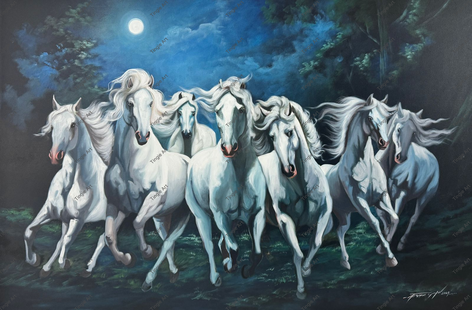 Moonlit Gallop Canvas Art