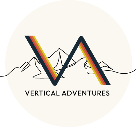 Vertical Adventures logo – expert-guided rock climbing courses and outdoor adventures.