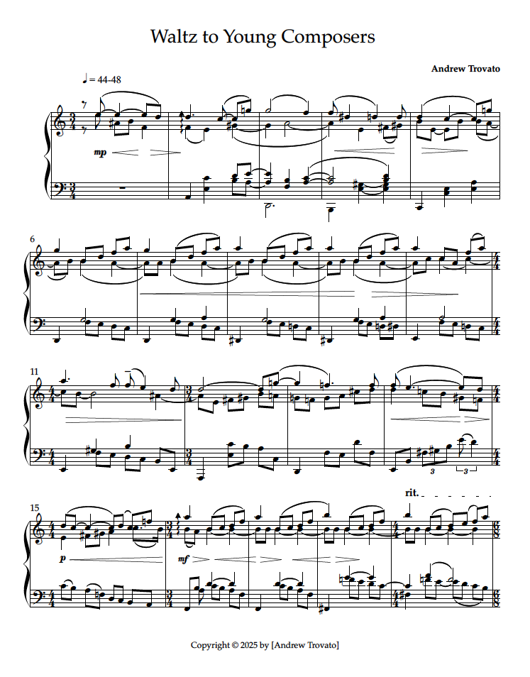 Waltz to Young Composers