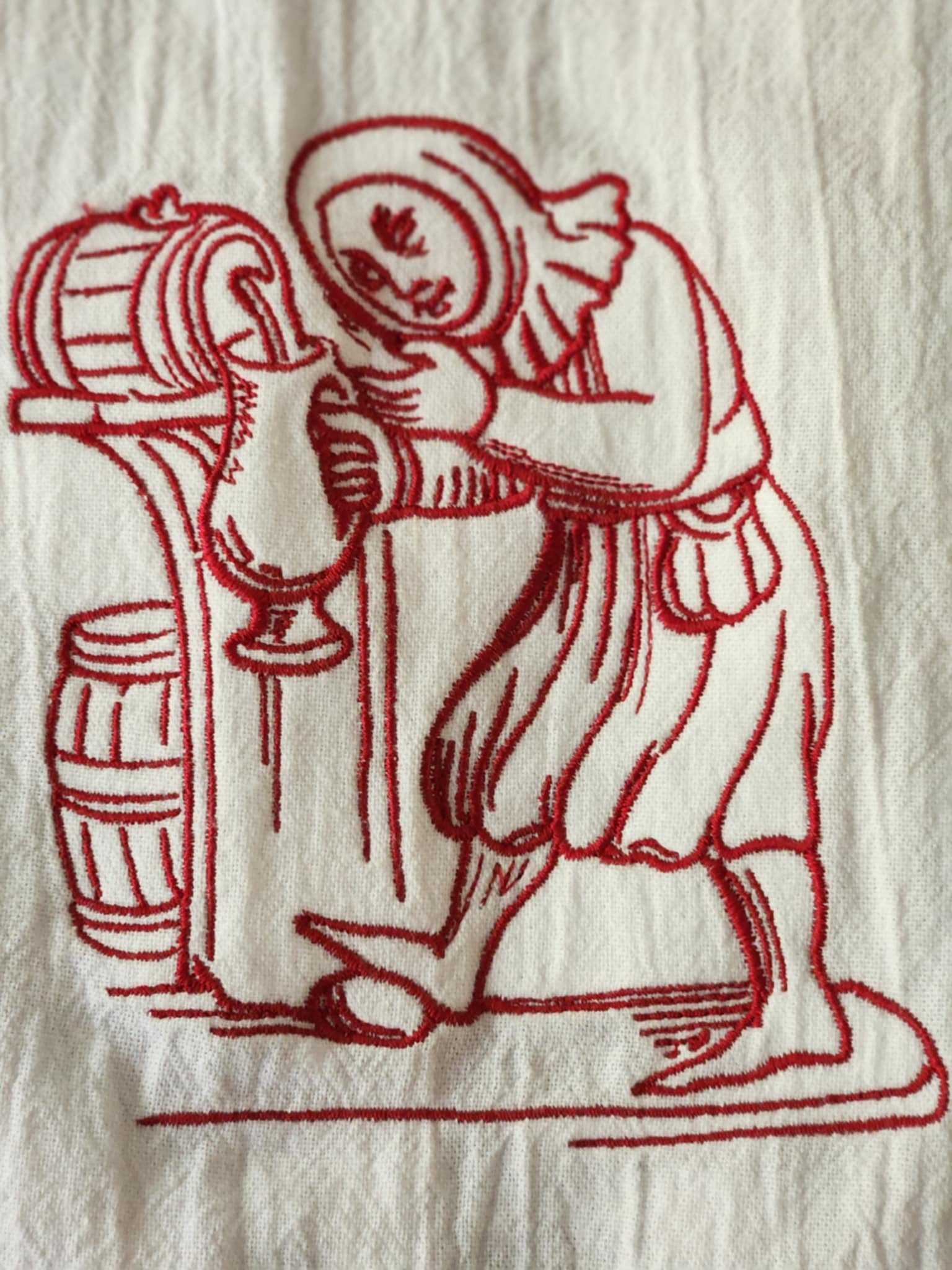 Drunken Peasant Flour Sack Tea Towel