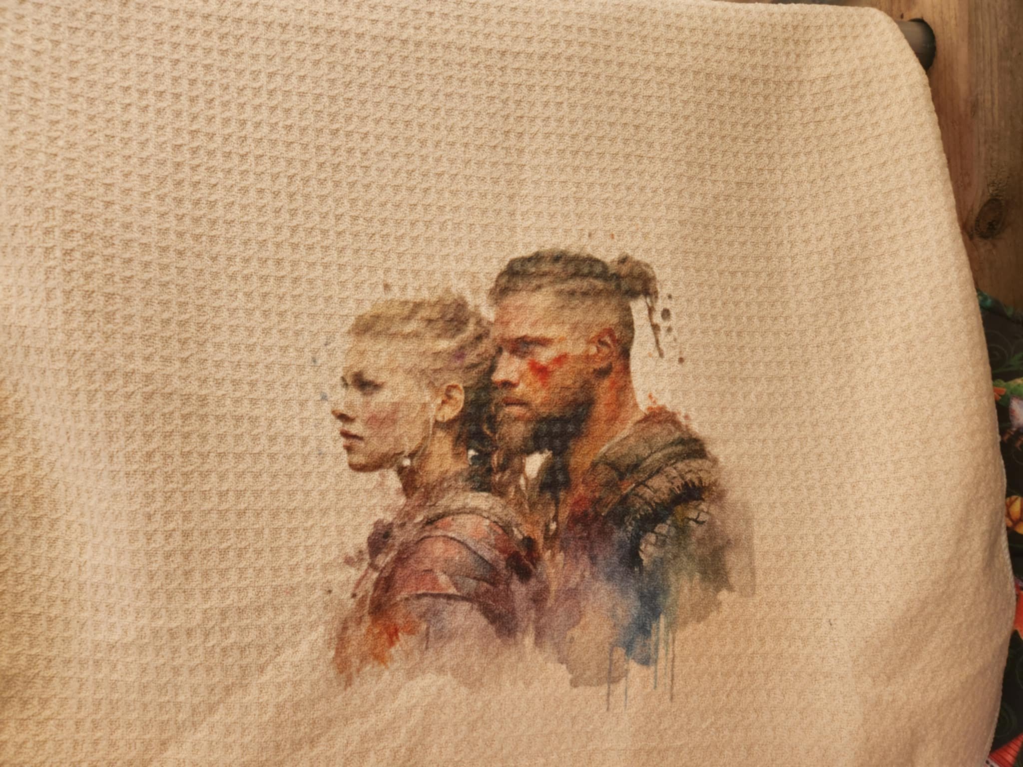 Viking Couple Waffle Weave Towel