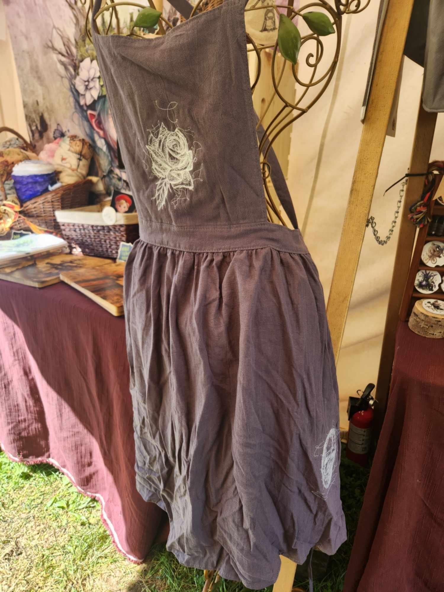 Rose on Gray Apron