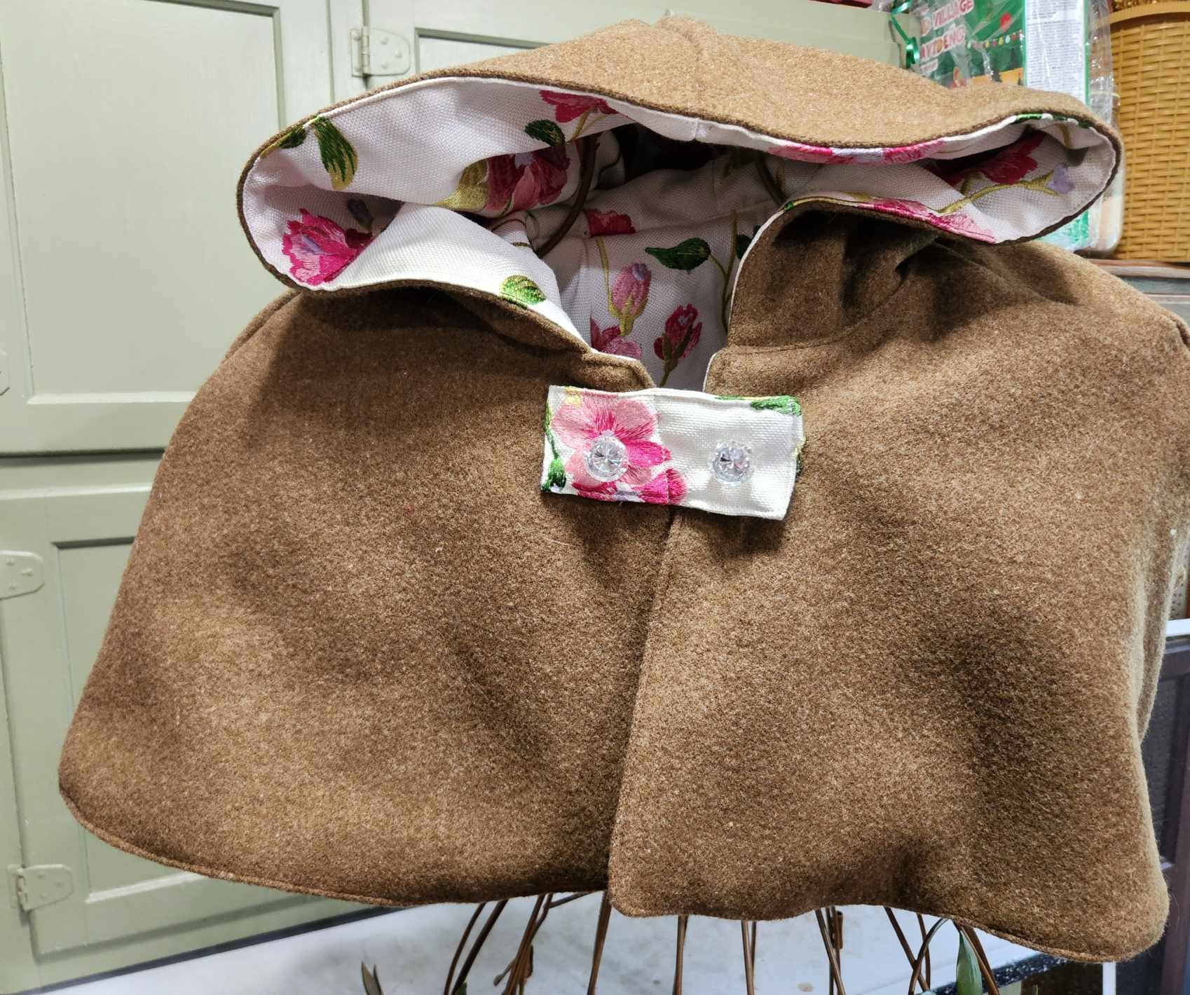 Brown Floral Elven Hood