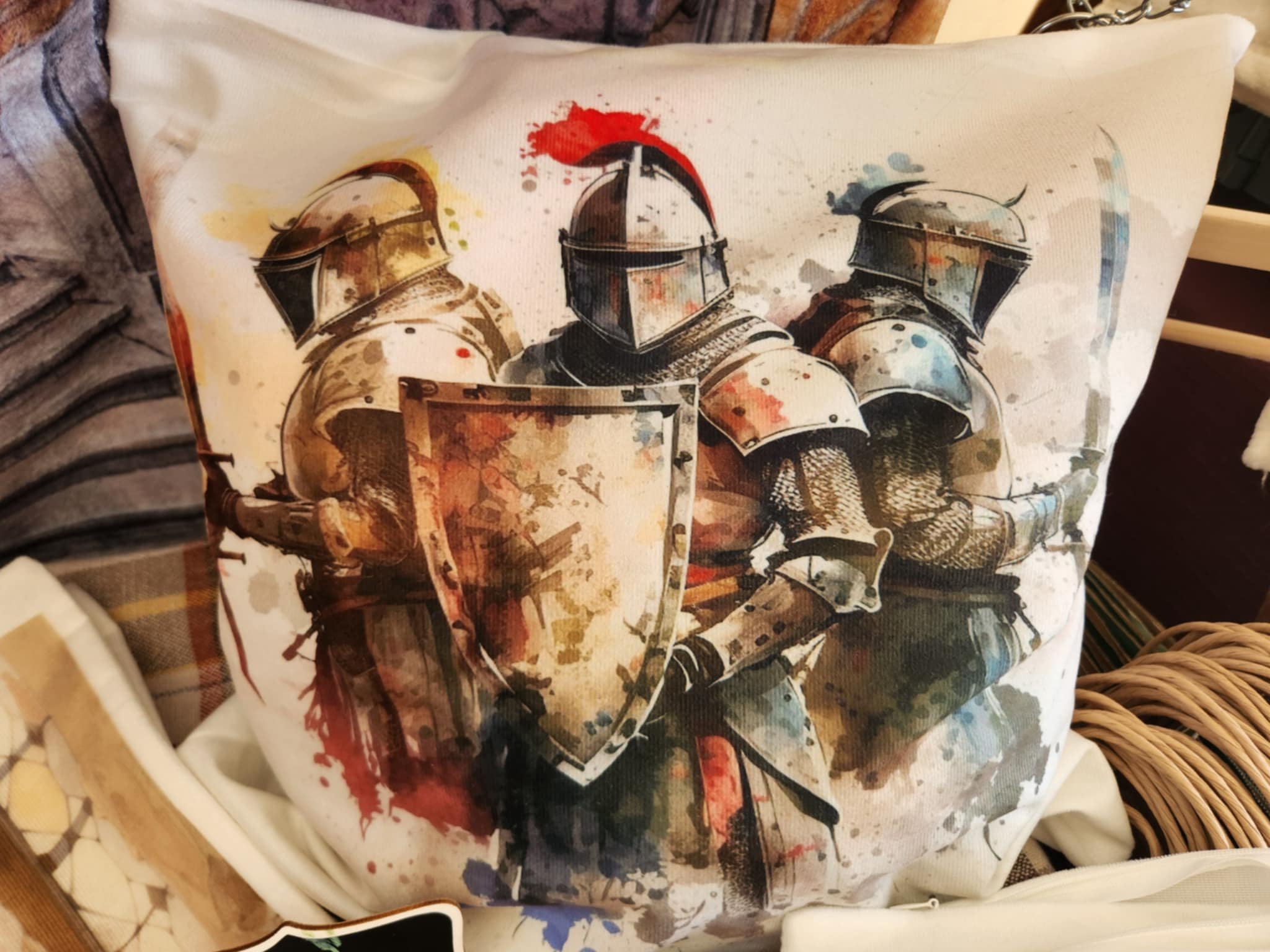 Three Knights Throw Pillow Cover