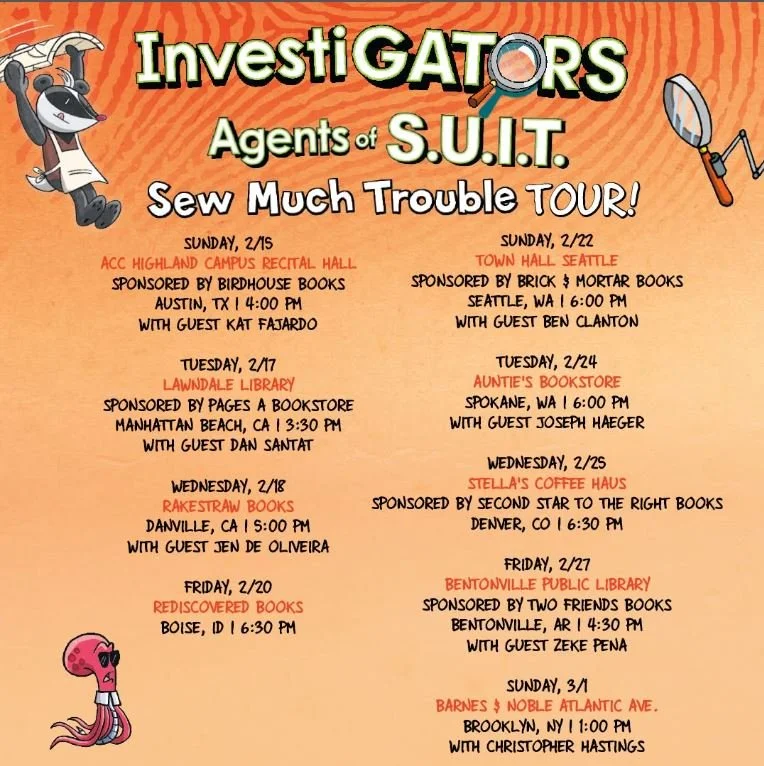 Investigators Agents of S.U.I.T Sew Much Trouble book tour details