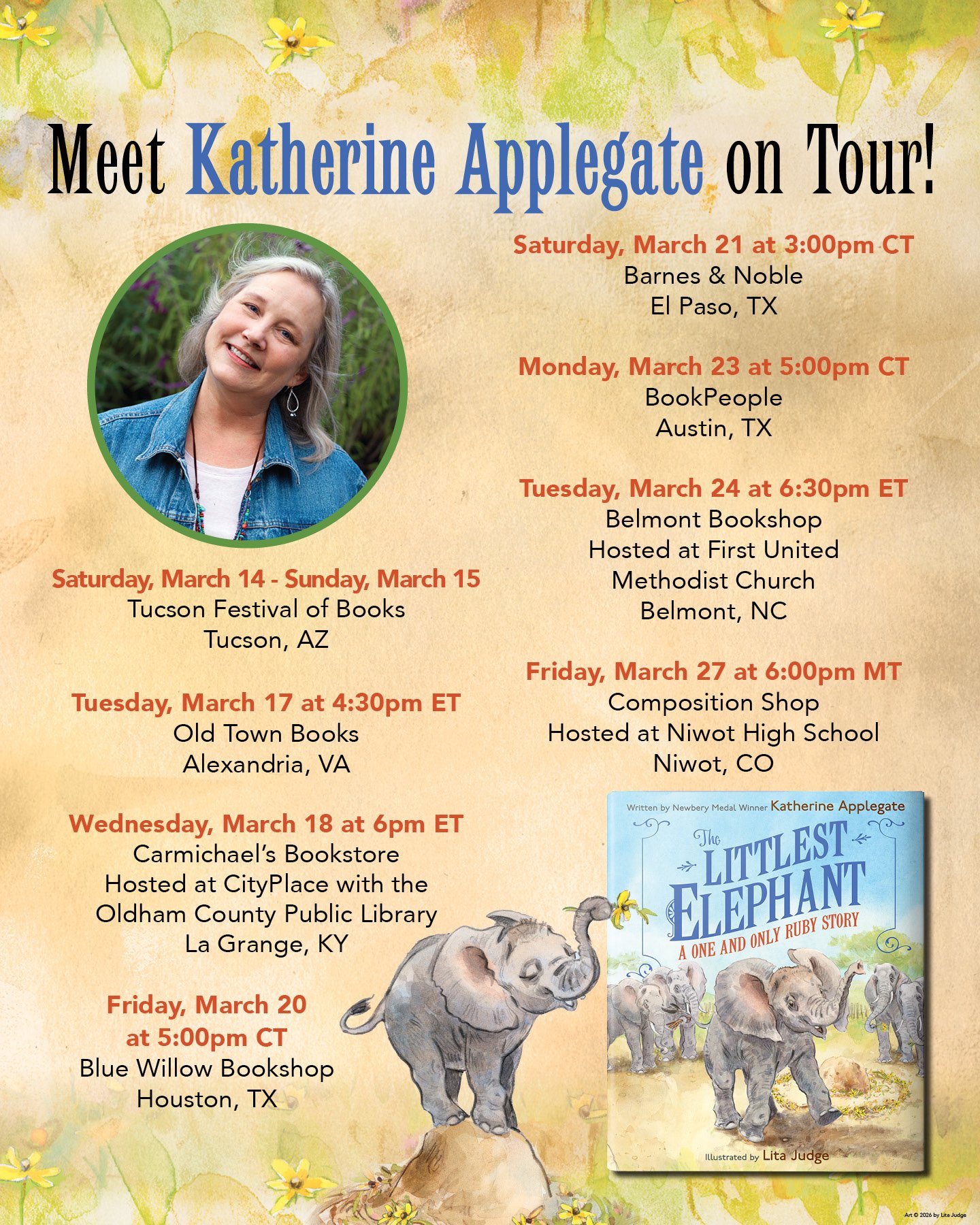 The Littlest Elephant by Katherine Applegate book tour details