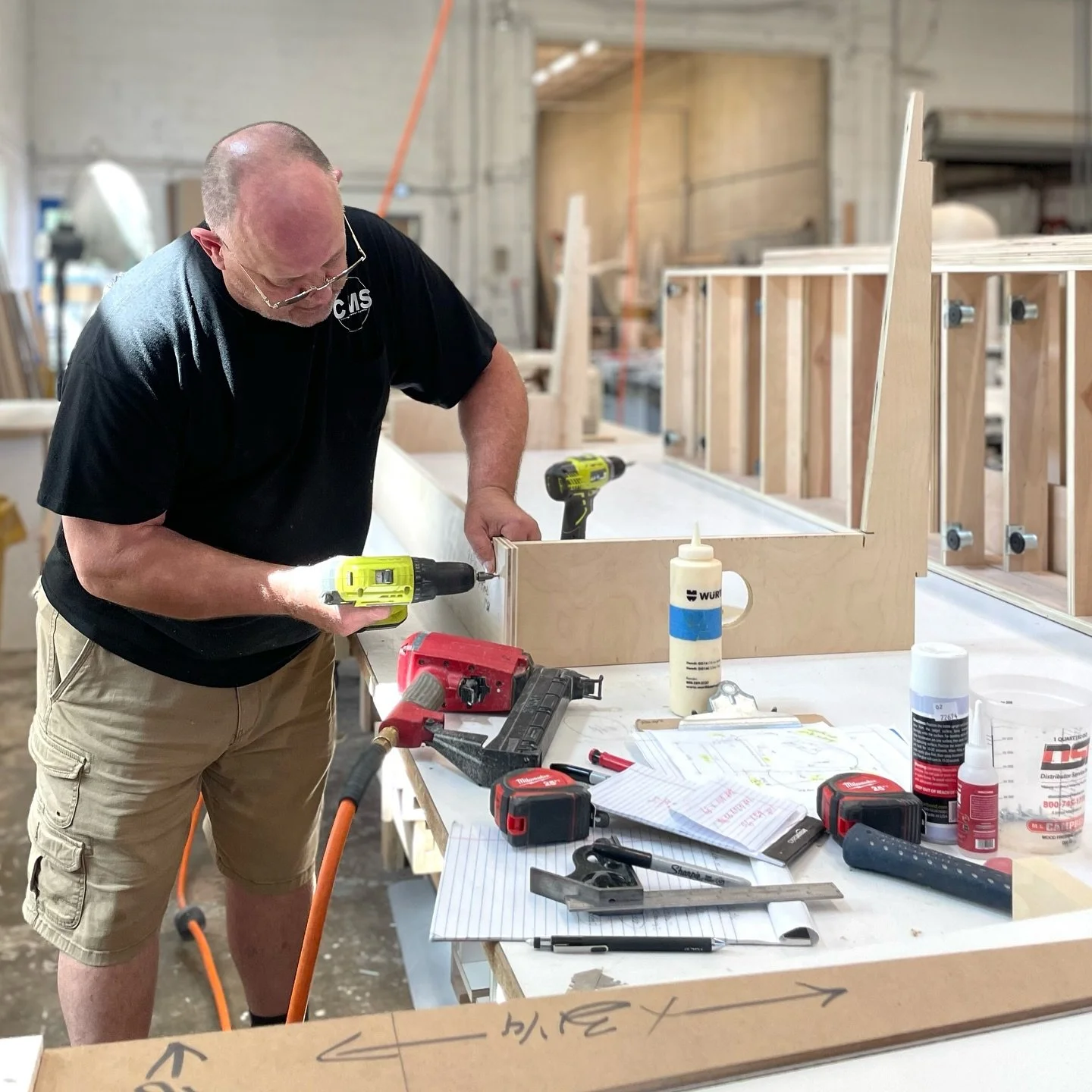Prepping five restaurant benches in the shop today for a caf&eacute; in Richmond Heights. Stay tuned for the finished product! 🪑 
.
.
.
#millwork #custommade #interiorproject #projectinprogress #carpentry #explore