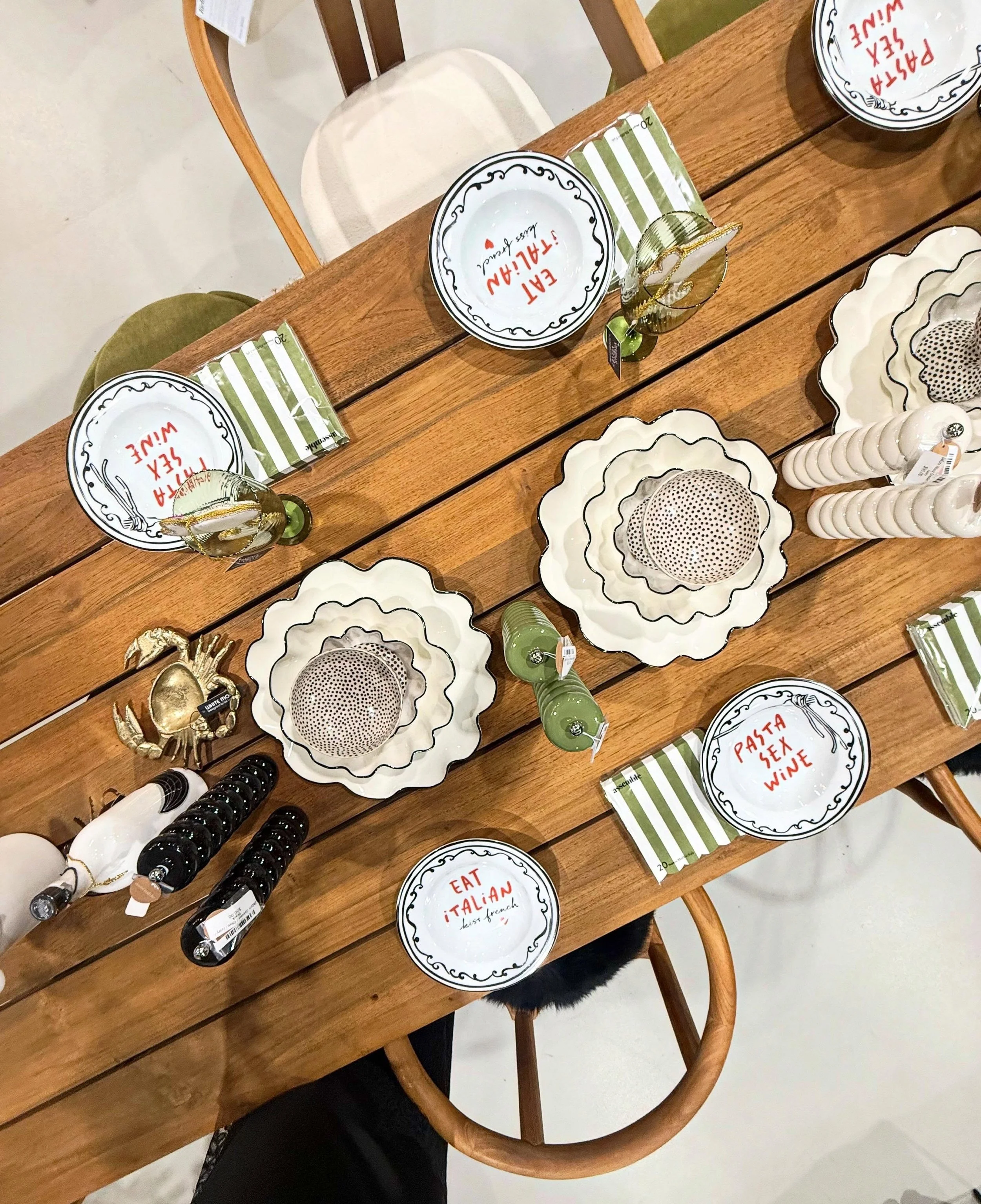 TABLEWARE is go! 🍽️&hellip; pasta bowls l  S+P Mills l glassware I serviettes