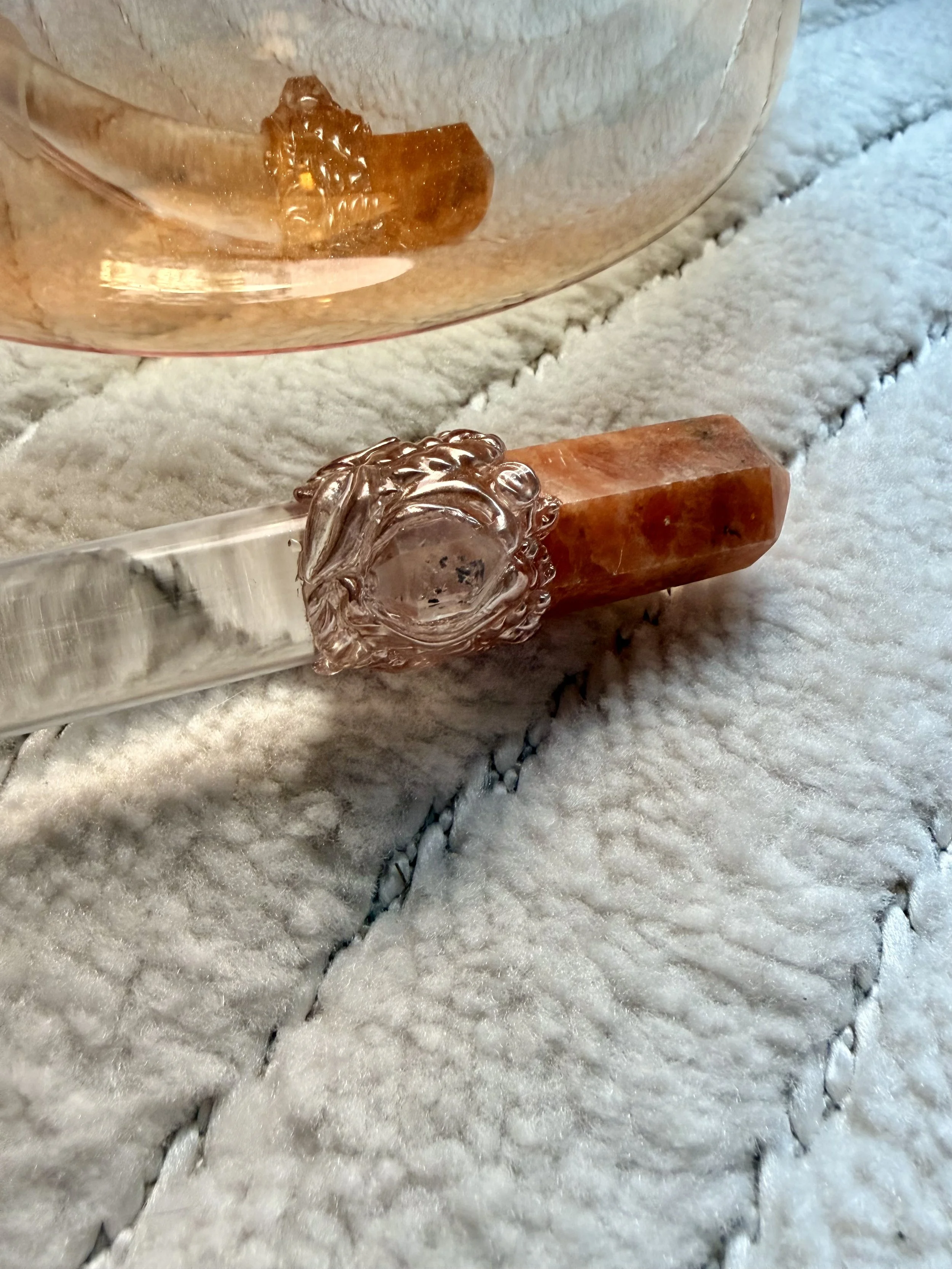 Solar Current Alchemy Wand – Sunstone with Herkimer Diamond