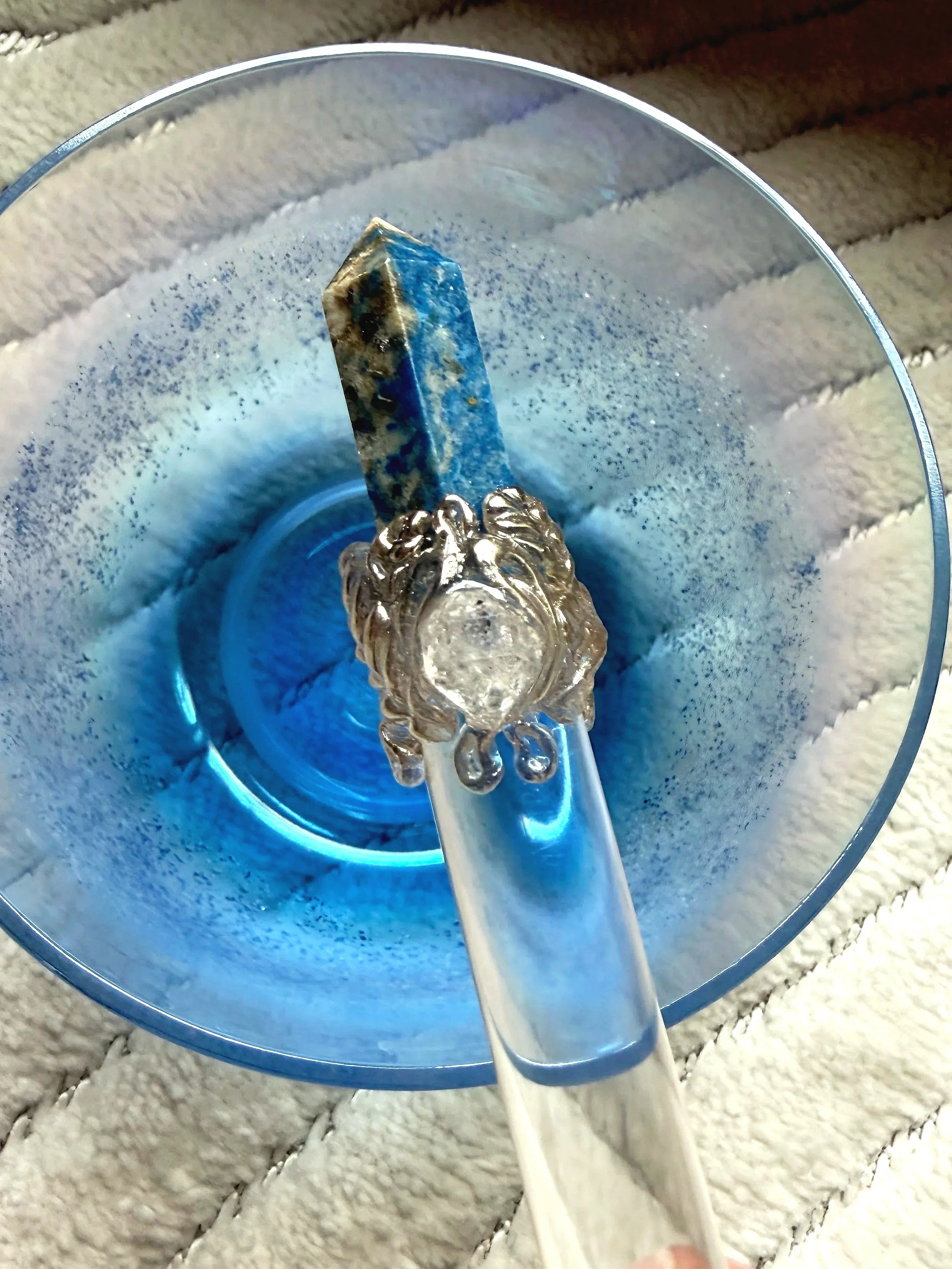 Celestial Tide Alchemy Wand – Lapis Lazuli with Herkimer Diamond