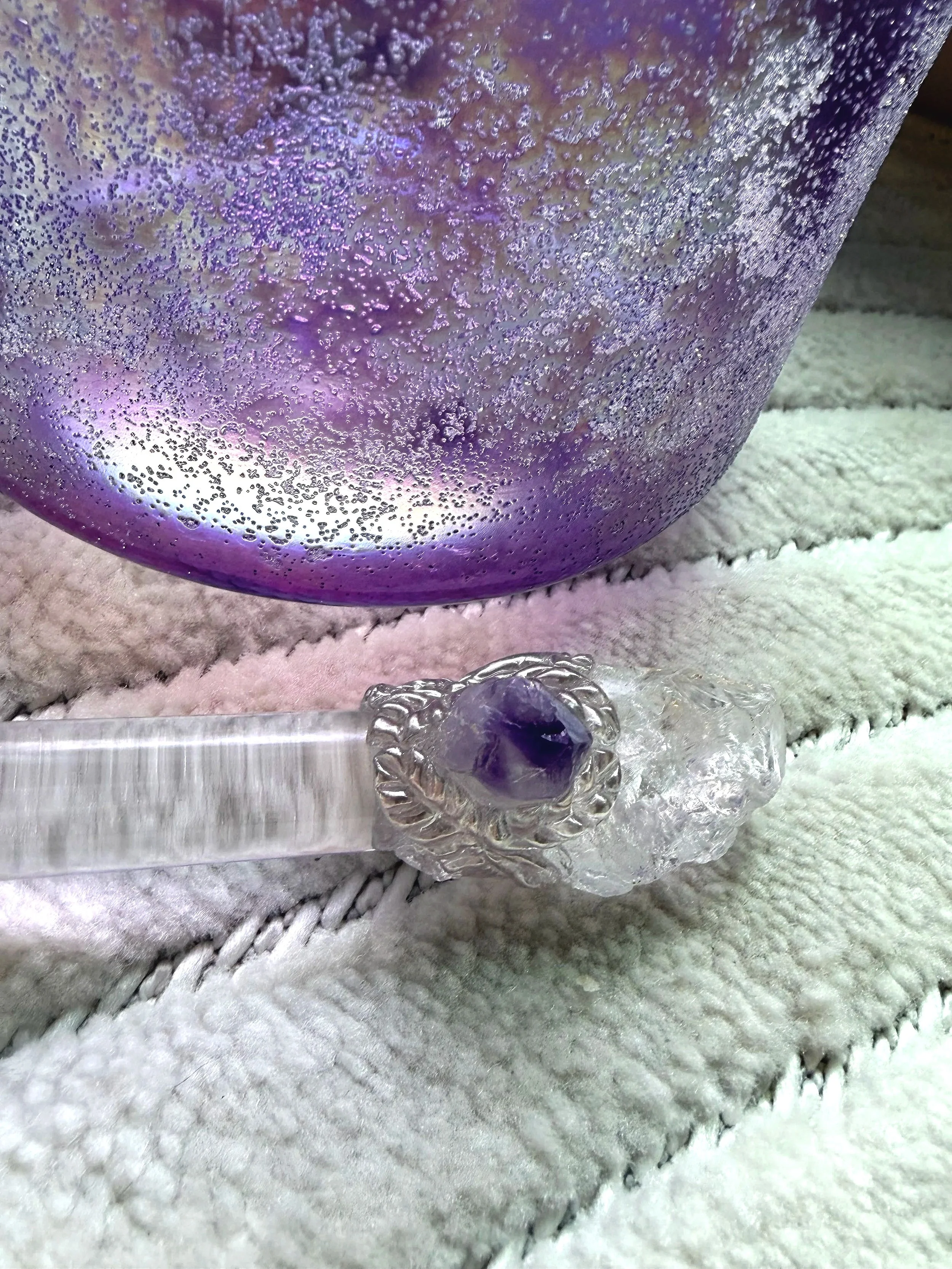 Still Light Alchemy Wand - Raw Clear Quartz & Amethyst