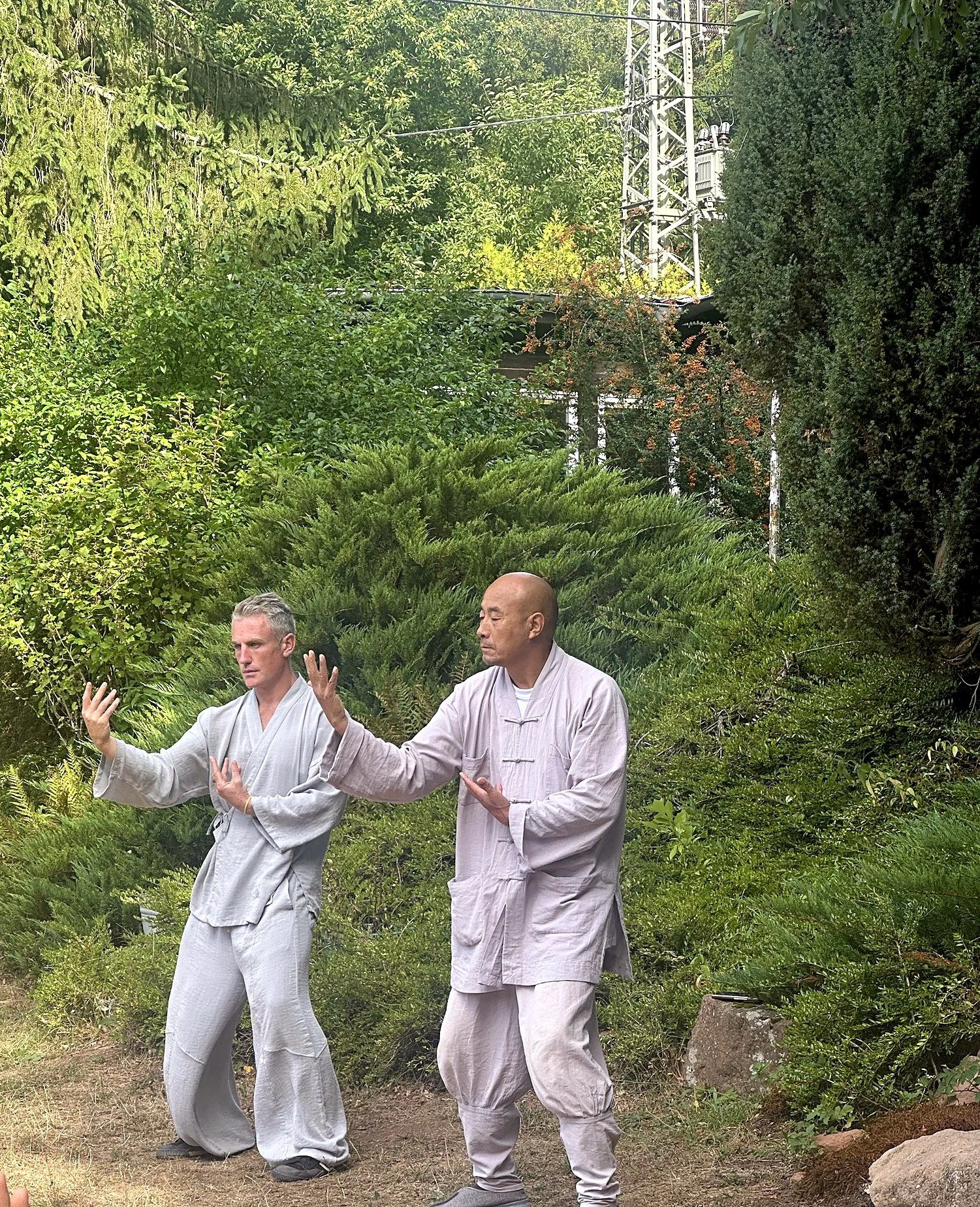 Ben Lucas practising internal kung fu with his master