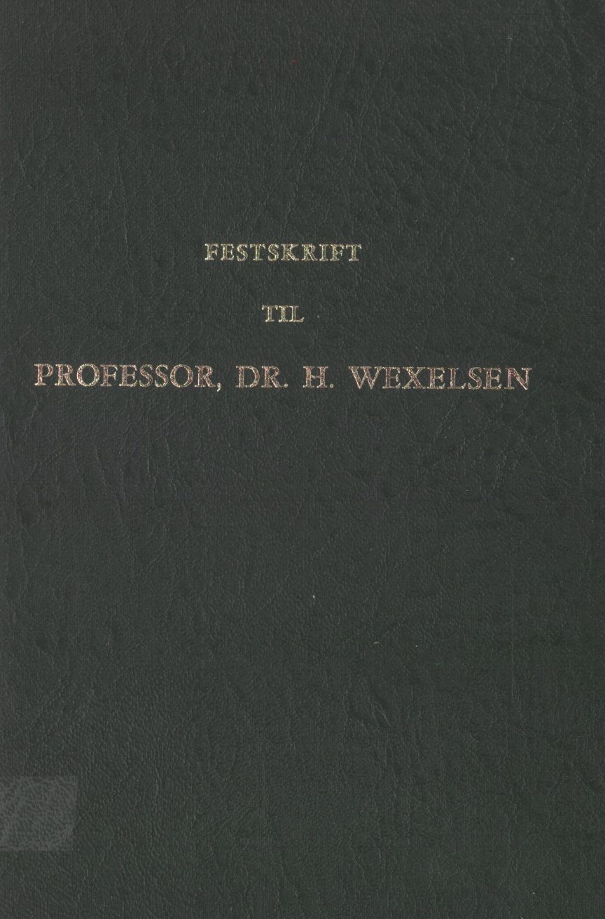 Festskrift til professor Håkon Wexelsen 1968