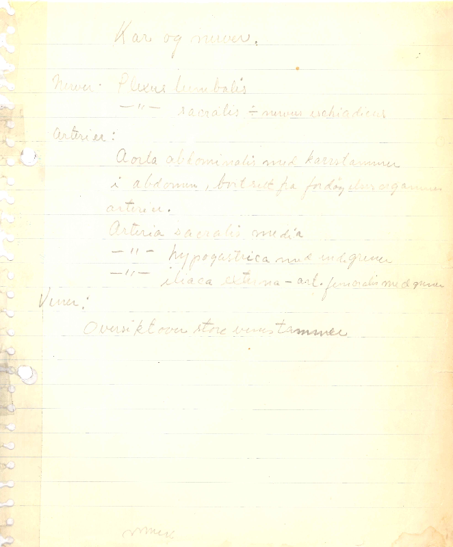 Notat. Kar og nerver. Notater av Tor Lie Ulstein