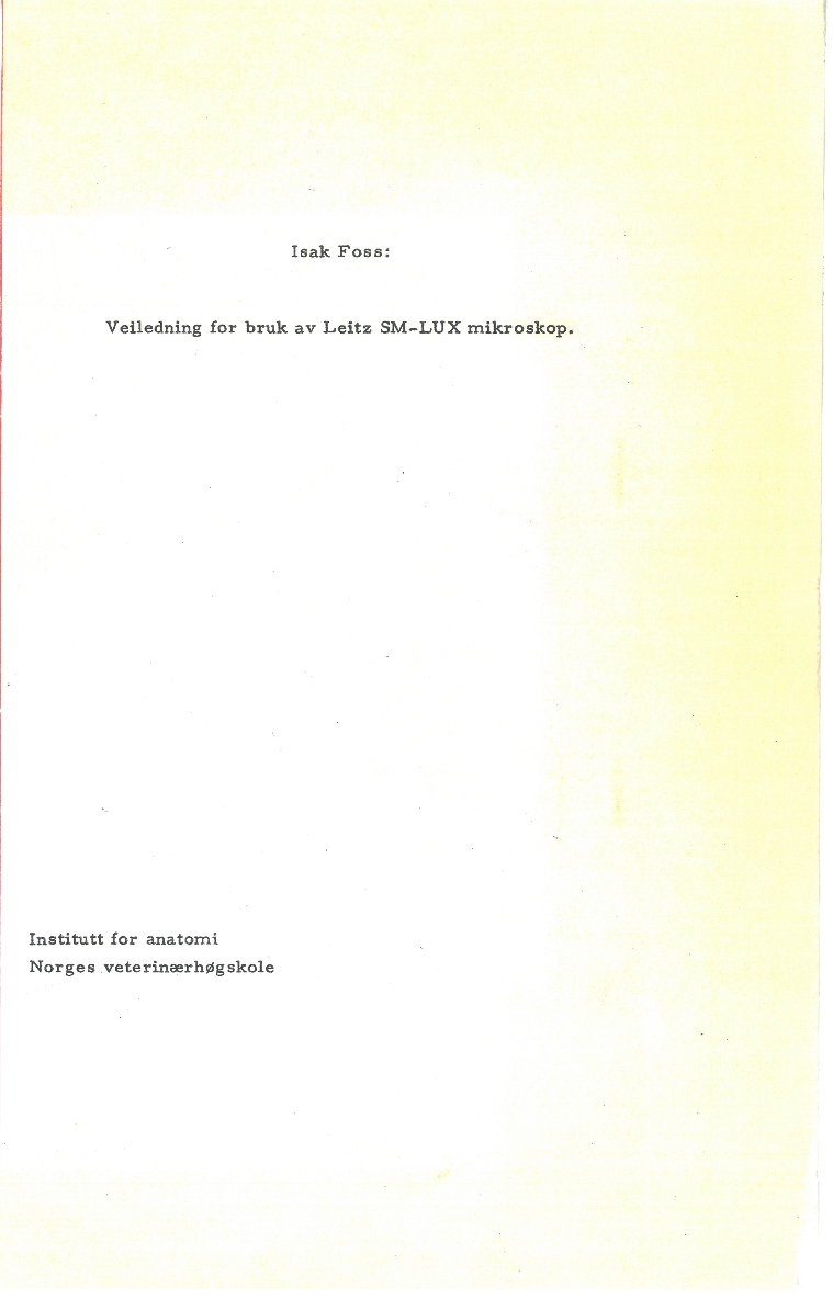 Isak Foss Mikroskopet Kompendium 1972