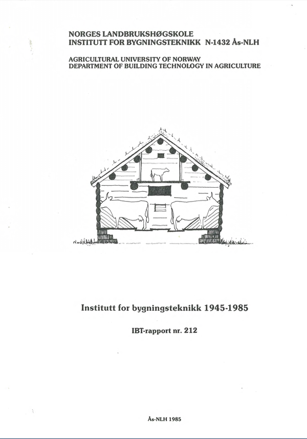 Institutt for bygnigsteknikk 1945-1985. Del I.