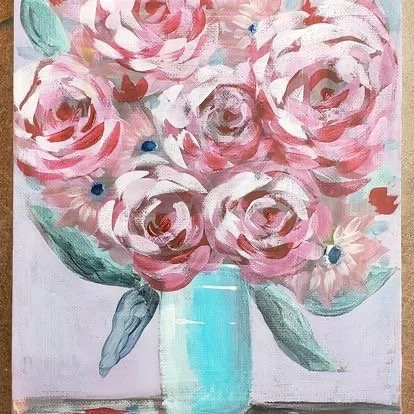 Lovely fine art painting of your wedding flowers!