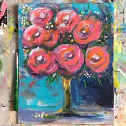 Lovely fine art painting of your wedding flowers!