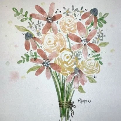 Lovely digital illustration of your wedding flowers!
