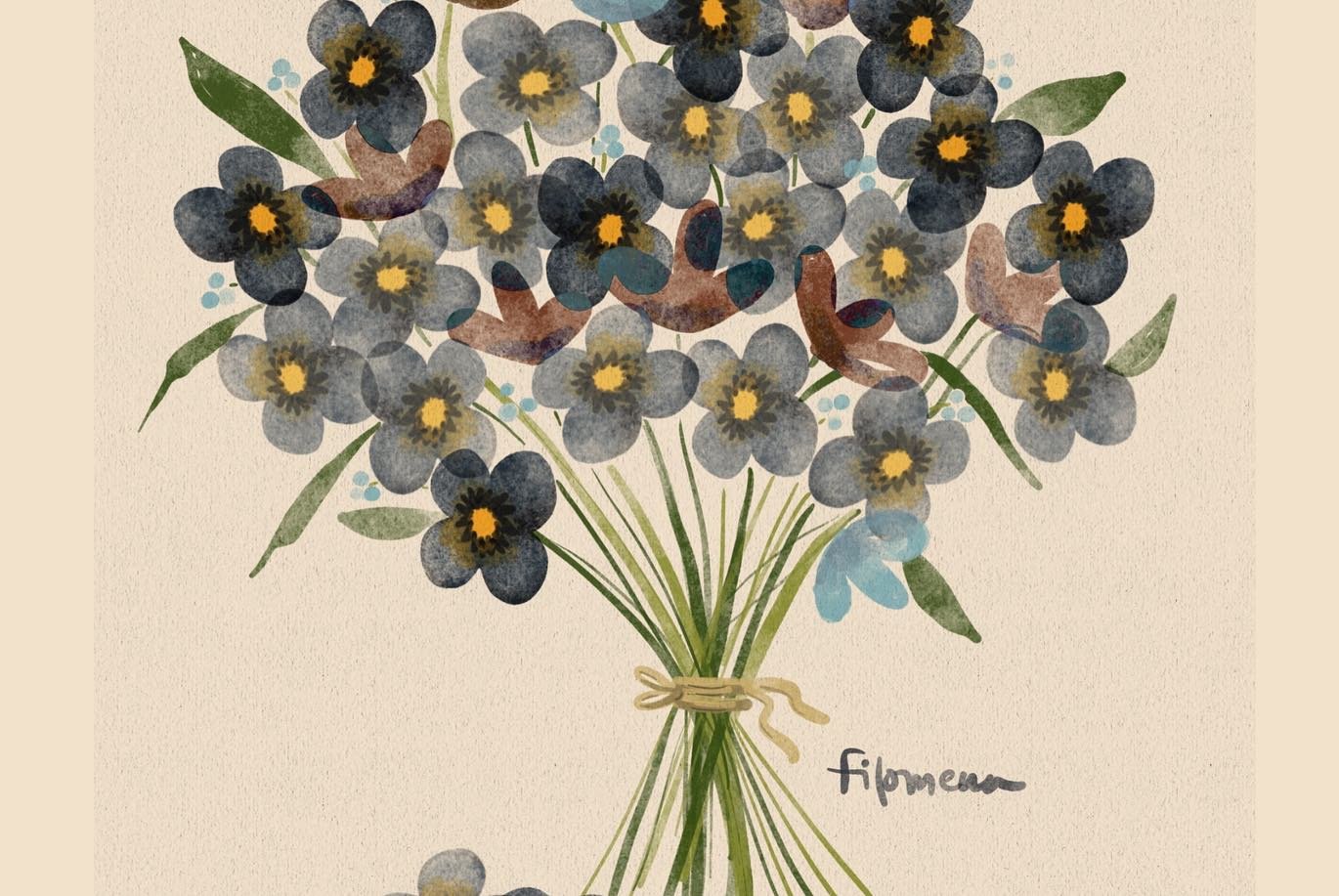 Lovely digital illustration of your wedding flowers!