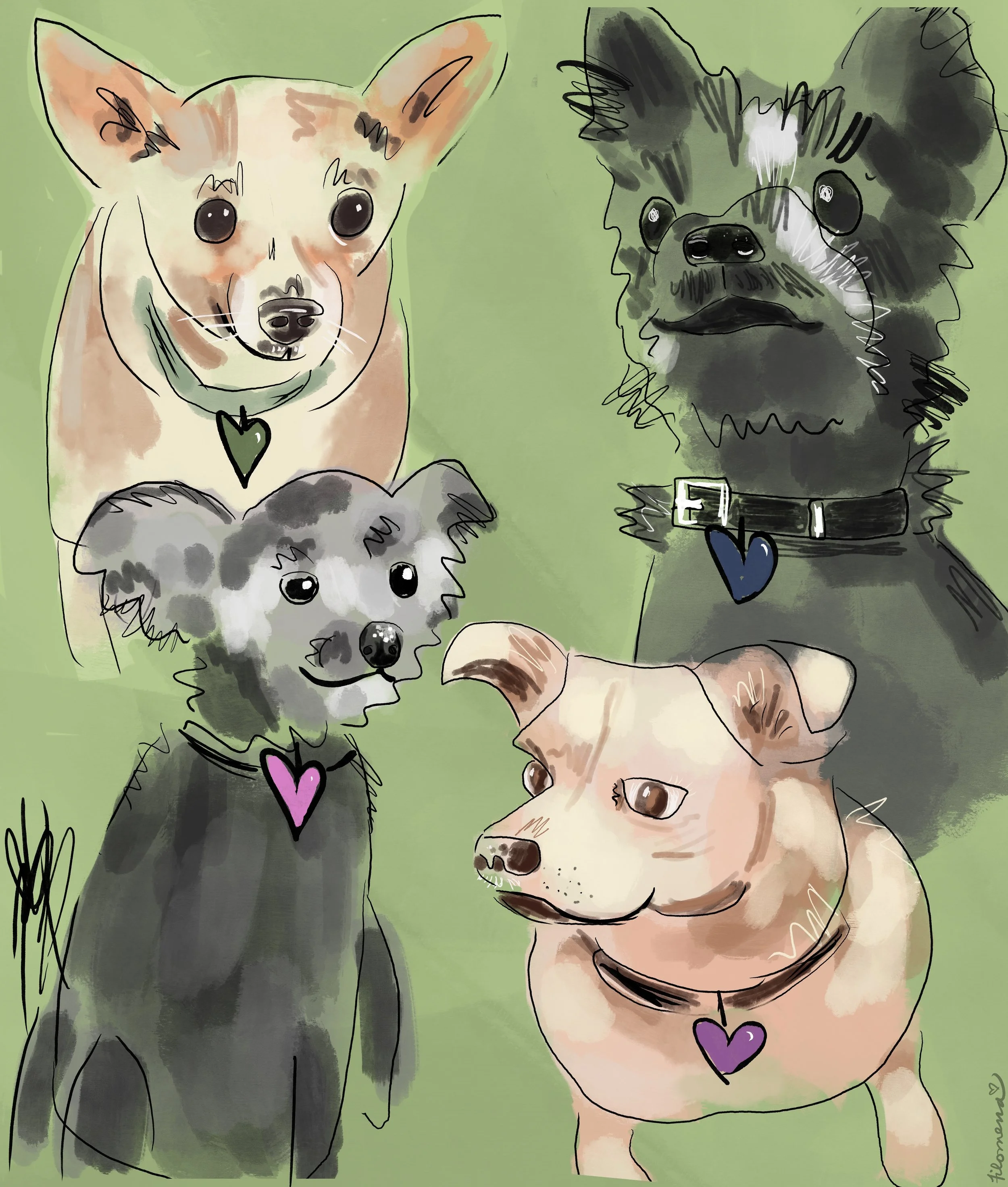 Four Friends digital art