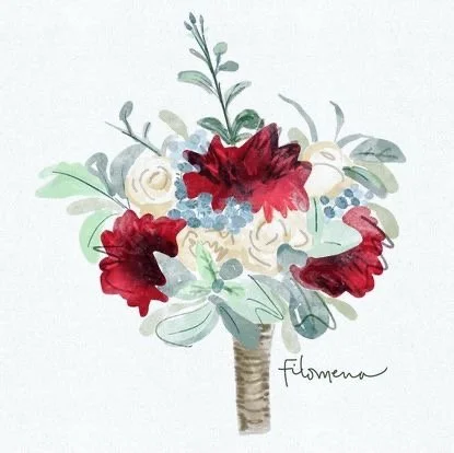 Lovely digital illustration of your wedding flowers!