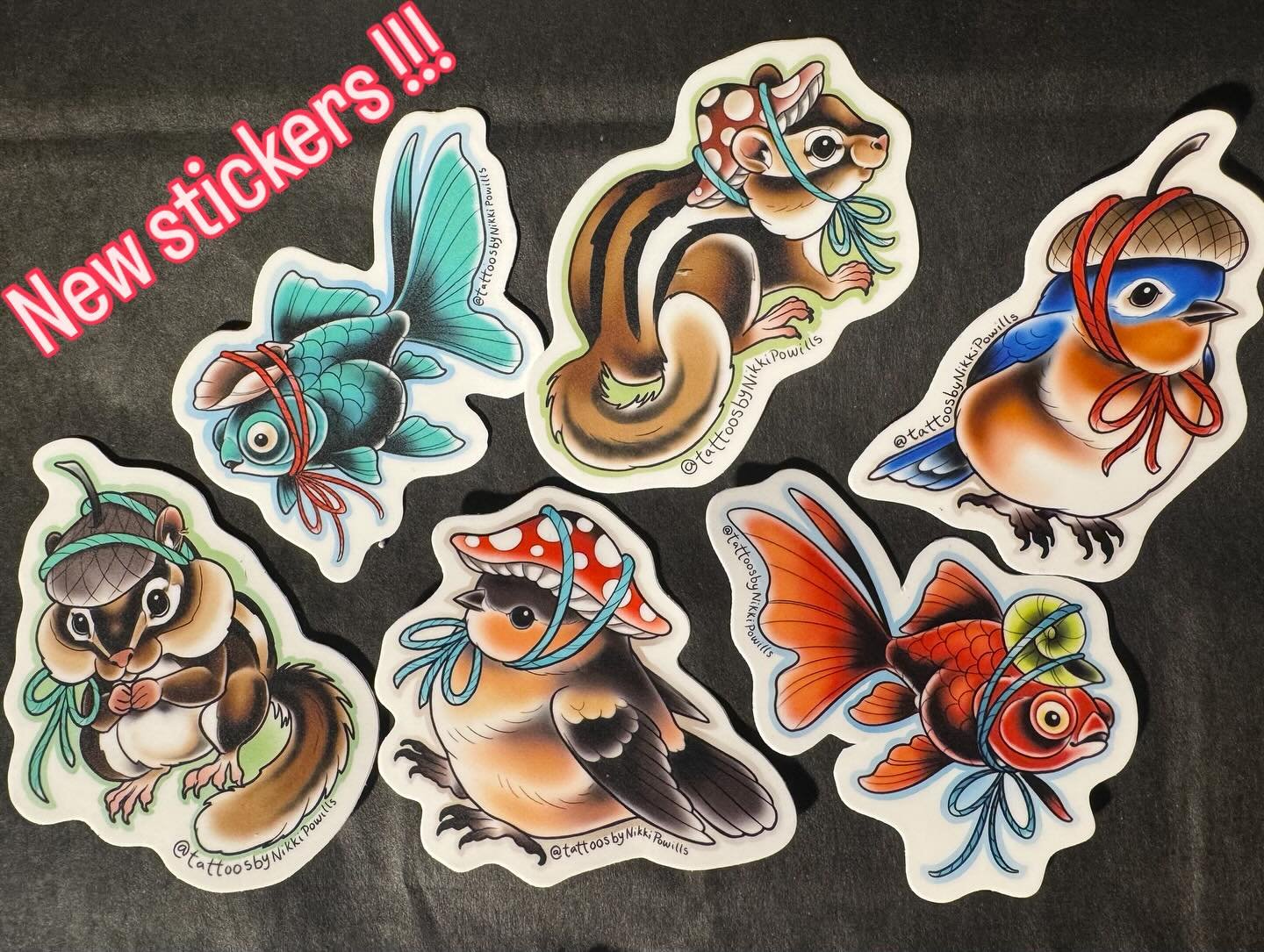 The new stickers have arrived ♥️ ♥️ ♥️ don’t forget to pick one out after your next tattoo appointment with me !!