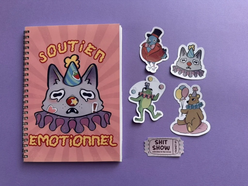 Emotional Support - Handmade Reusable Sticker Book A5