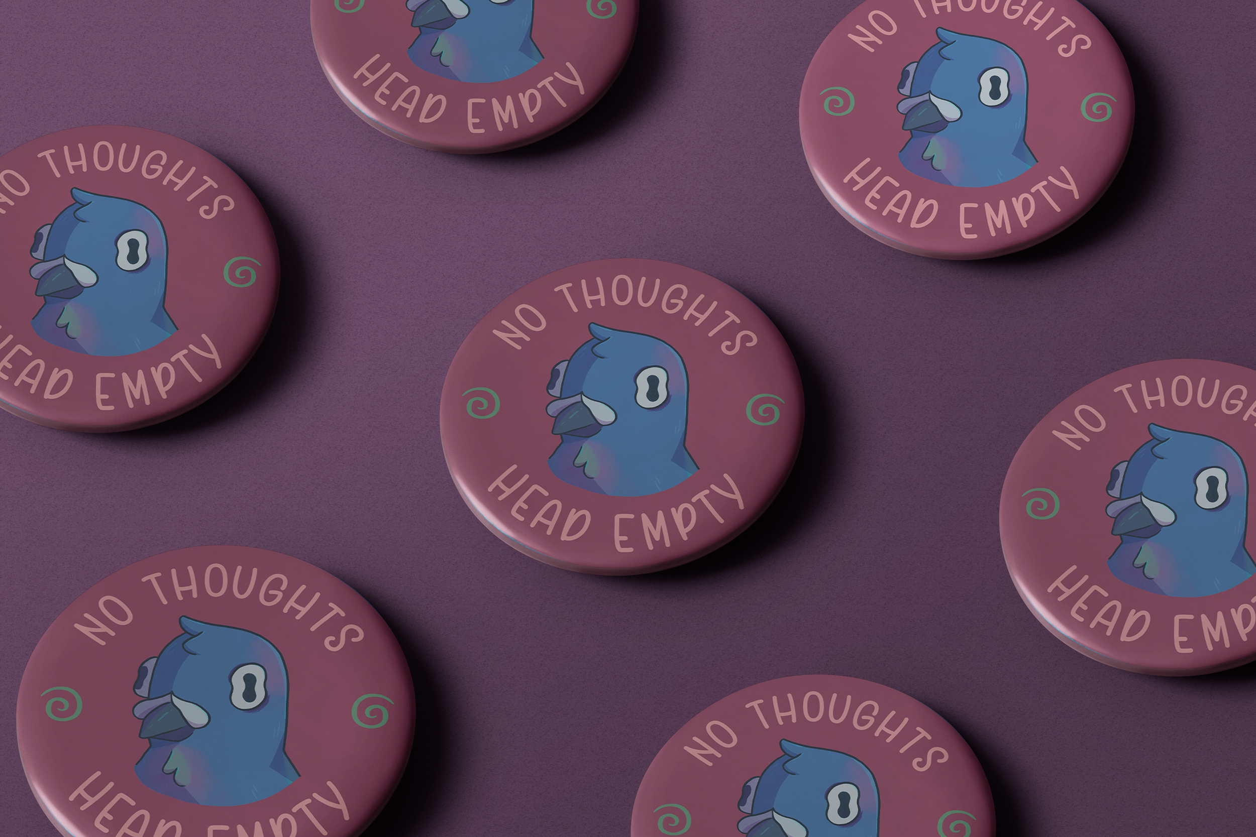 No thoughts Head empty - Large badge