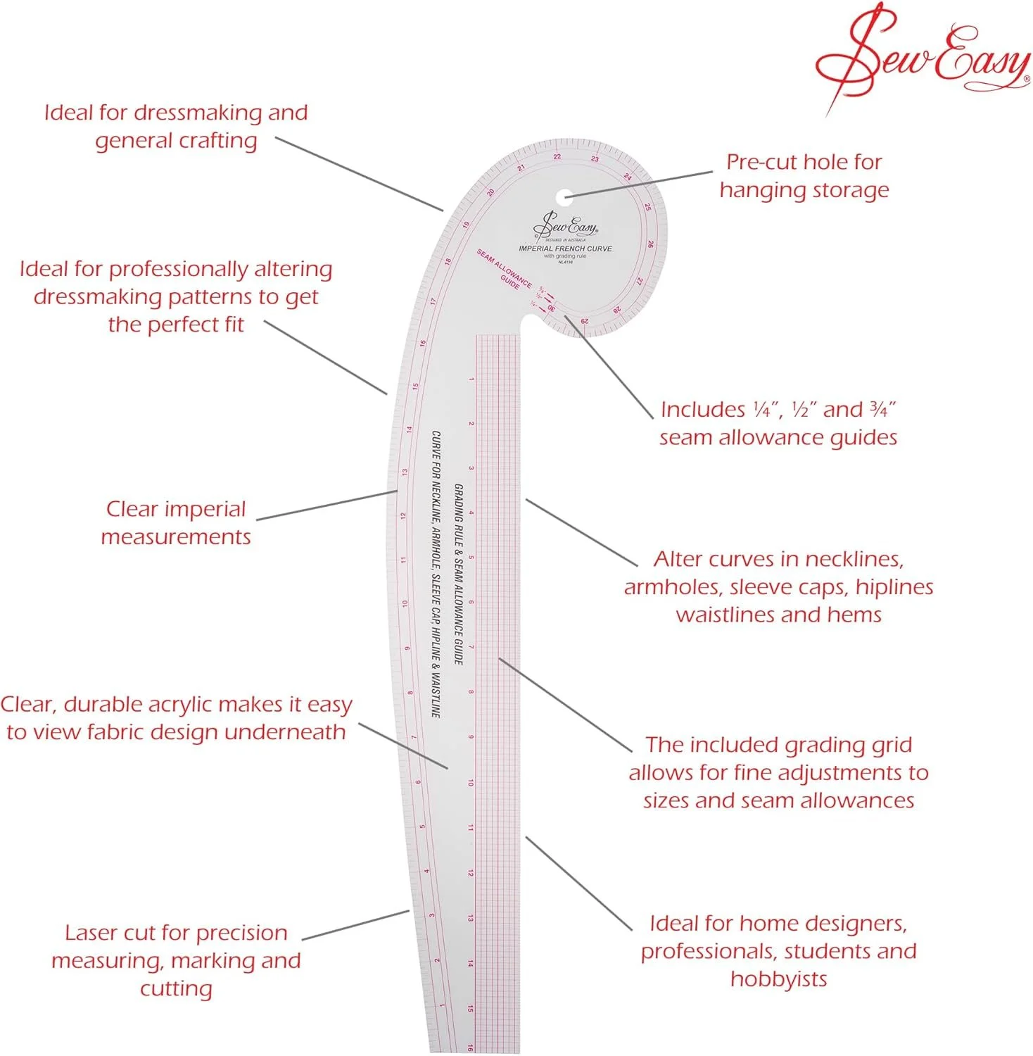 thumbnail image 2 of Soft French Curve Ruler Kit – Flexible Sewing & Dressmaking Template Set For Patchwork & Fabric Cutting 2 of 6