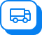Icône de camion bleu sur fond blanc
