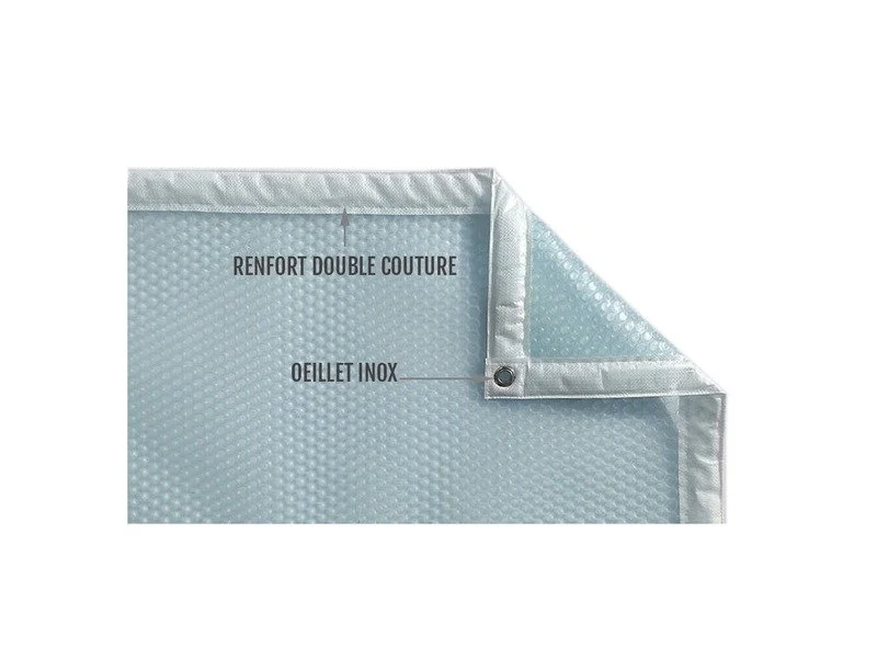 Bâche en plastique avec renfort double couture et œillet inox.