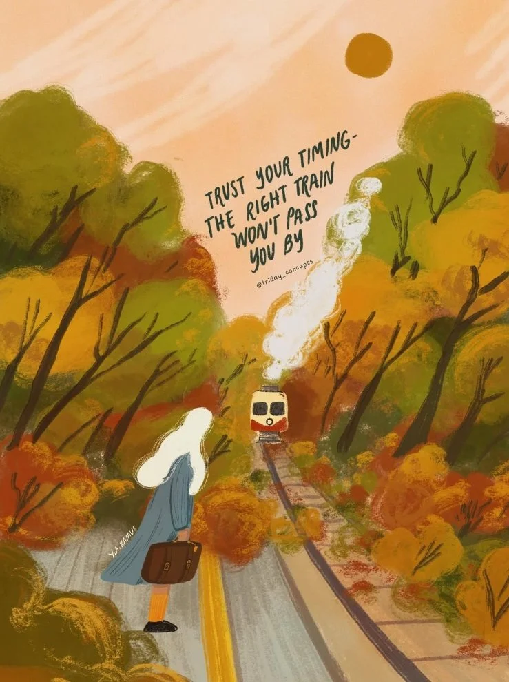 Monday Mindfulness 🍊🌿

&quot;Trust your timing - the right train won't pass you by.&quot;

Image by: @friday_concepts 

 #ClementineandHoneyHair #mondaymindfulness #imagestudios #nexton #BookNow