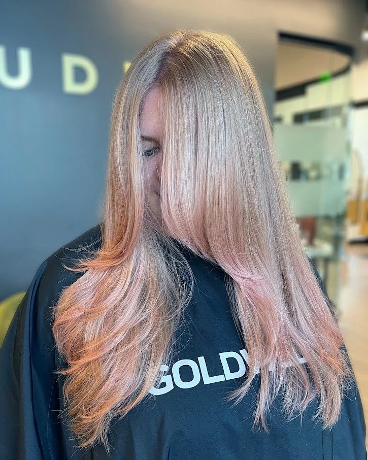 Blush blonde dreams 💗✨

Soft pastel tones, long flowing layers, and a flawless finish &mdash; this dreamy hue by Madison M is the perfect blend of playful and polished.

#ClementineAndHoney #BlushBlonde #PastelHair #HairByMadisonM #GoldwellColor #So