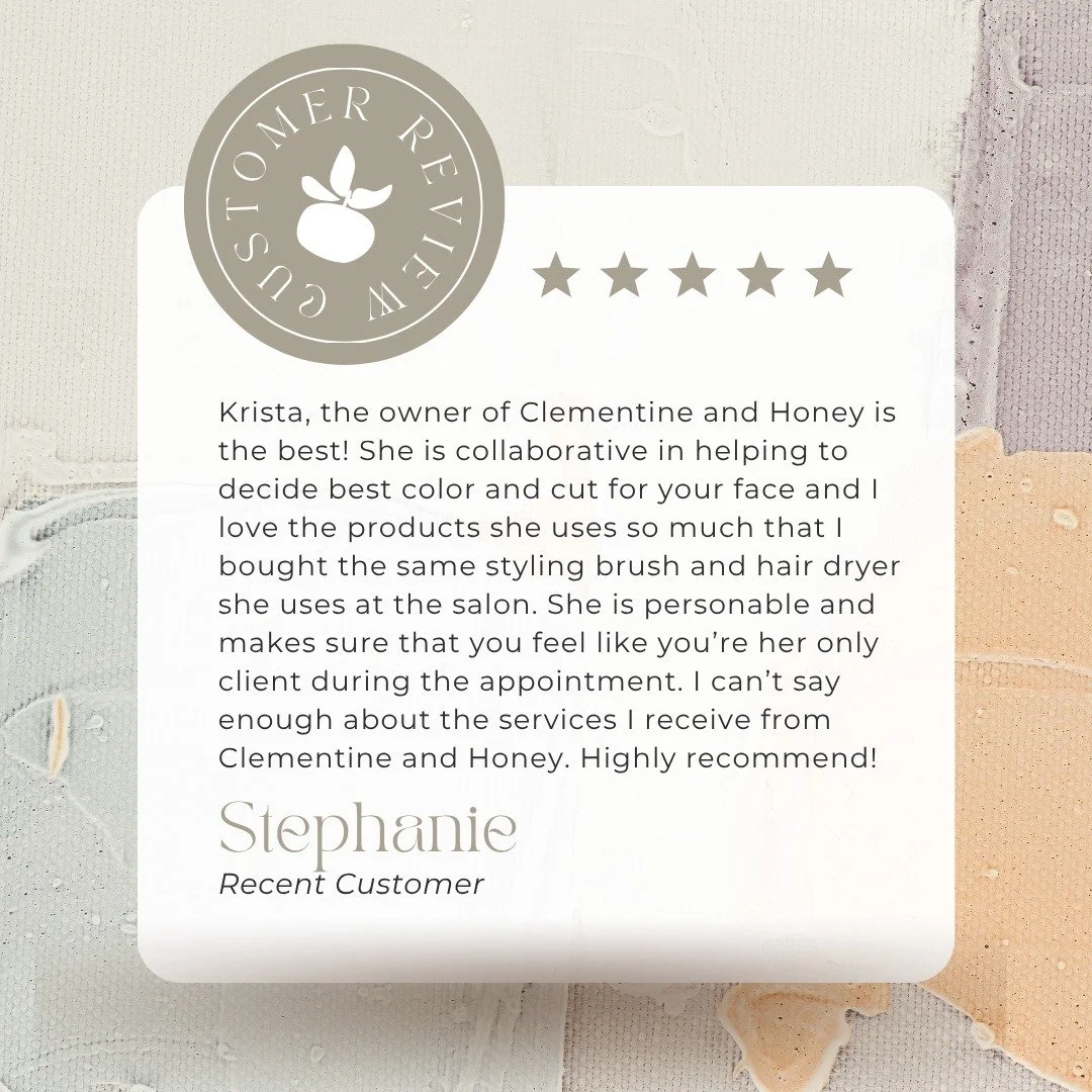 ✨ The greatest compliment we can receive is your trust. ✨ 

Thank you for sharing your experience and for supporting our small business. We appreciate you more than you know! 🤍

#ClementineAndHoney #Grateful #ClientReview #SmallBusinessLove #NextonS