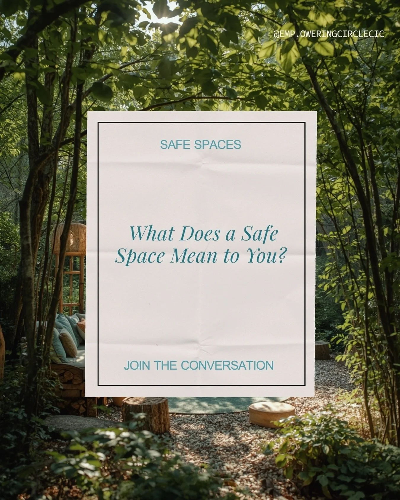 At Empowering Circle, we believe everyone deserves a space where they feel safe, seen, and accepted.

A place to pause.
A place to create.
A place to simply be.

Safe spaces look different for everyone. Sometimes it&rsquo;s a room full of people who 