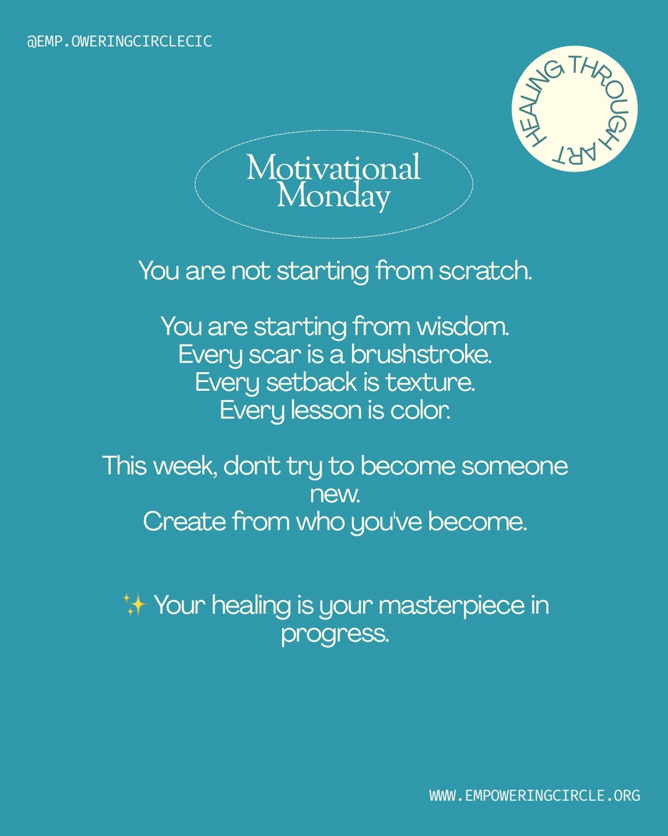 🌿 Motivational Monday 🌿

You are not starting from scratch.

You are starting from experience.
From resilience.
From every challenge you&rsquo;ve faced and every lesson you&rsquo;ve carried forward.

Every scar is a brushstroke.
Every setback adds 