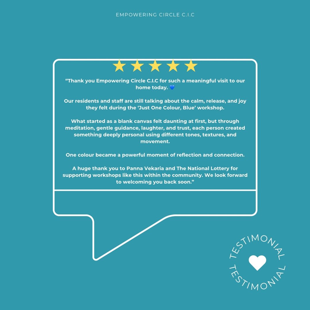 There is something powerful about giving people space to slow down, create, and simply feel. 💙

This feedback means so much to us because it reflects exactly why these workshops matter. What began as one colour on a blank canvas became a moment of c
