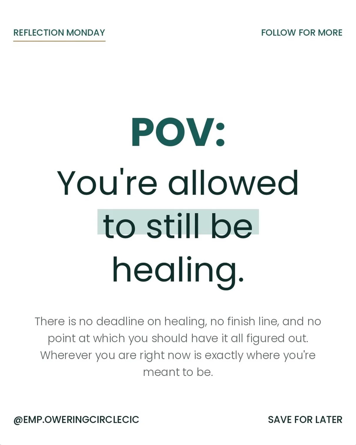Healing doesn&rsquo;t happen on a schedule. 🤍

Some days you move forward, some days you pause, and some days you simply give yourself permission to breathe. All of those moments matter. 🌿

Give yourself the time and space you need. You don&rsquo;t
