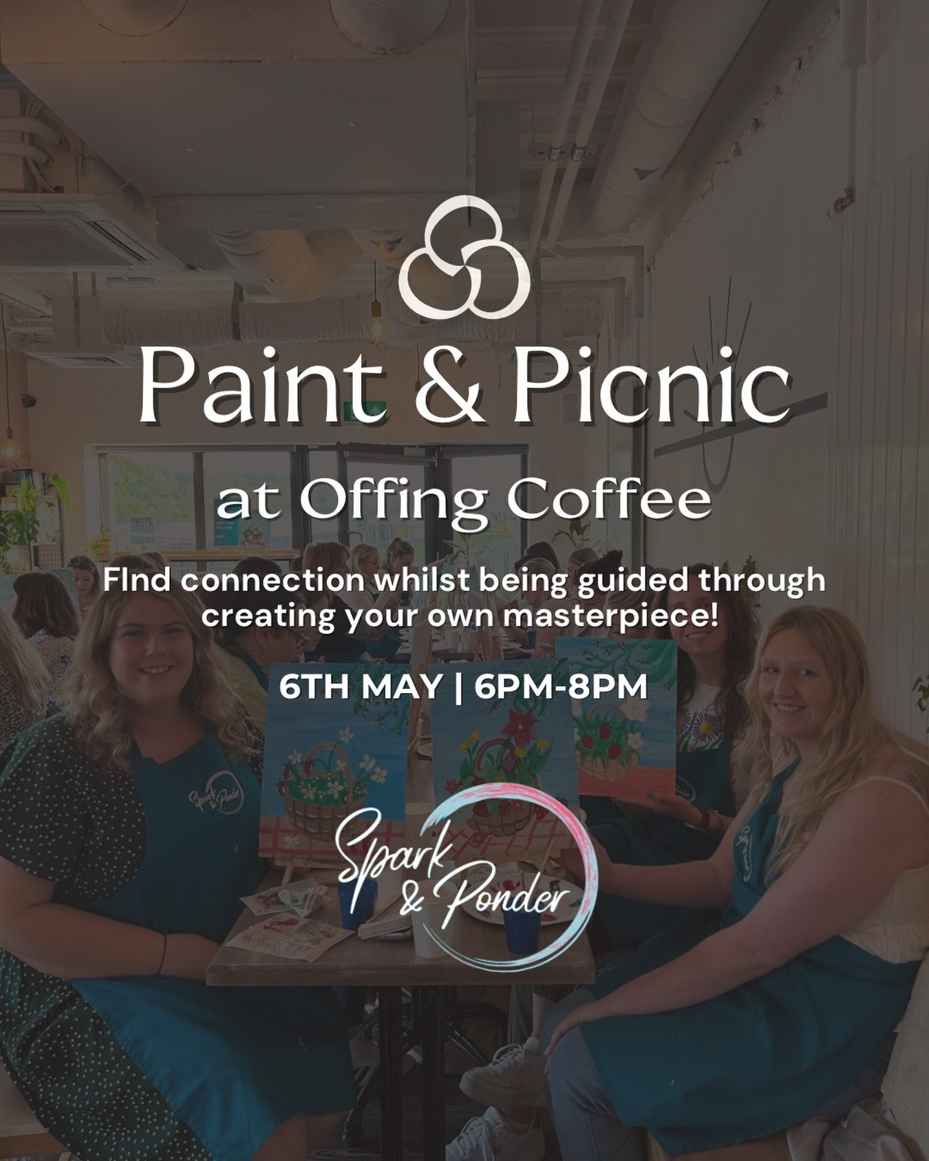 Join us at the beautiful @offingcoffee for an evening of painting, tasty nibbles, and great company. Led by the brilliant Kerrie from @sparkandponder, you&rsquo;ll be gently guided through creating your own masterpiece, perfect for beginners and seas