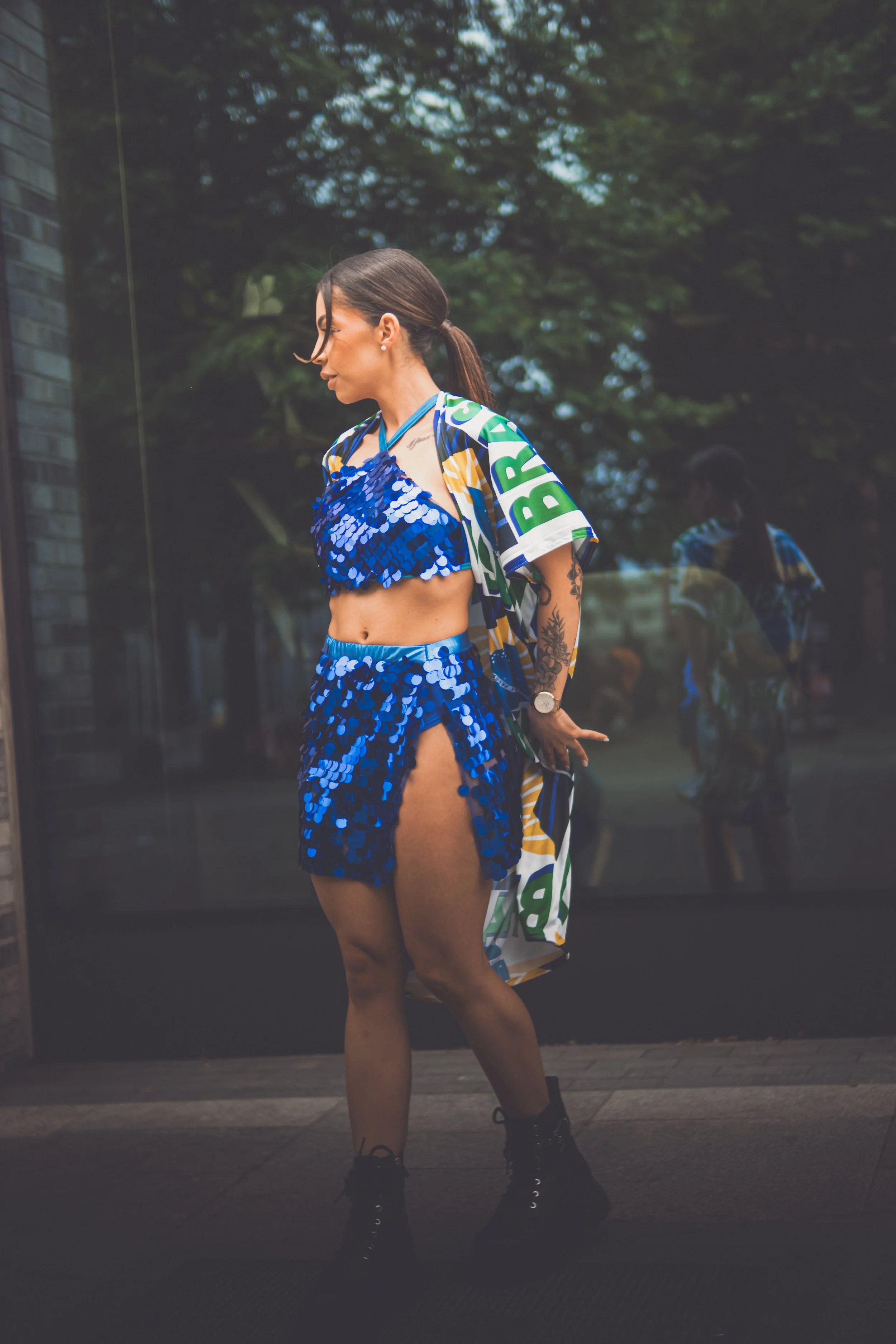BLUE SEQUIN SKIRT