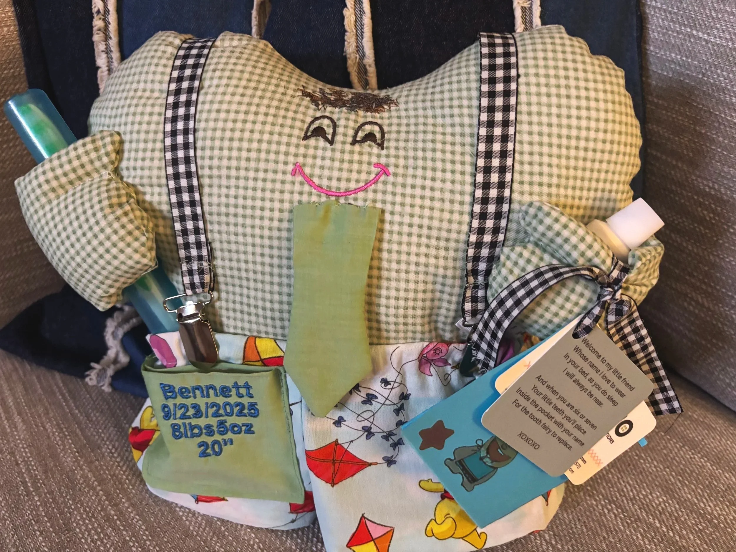  tooth pillow pal with tie and shorts