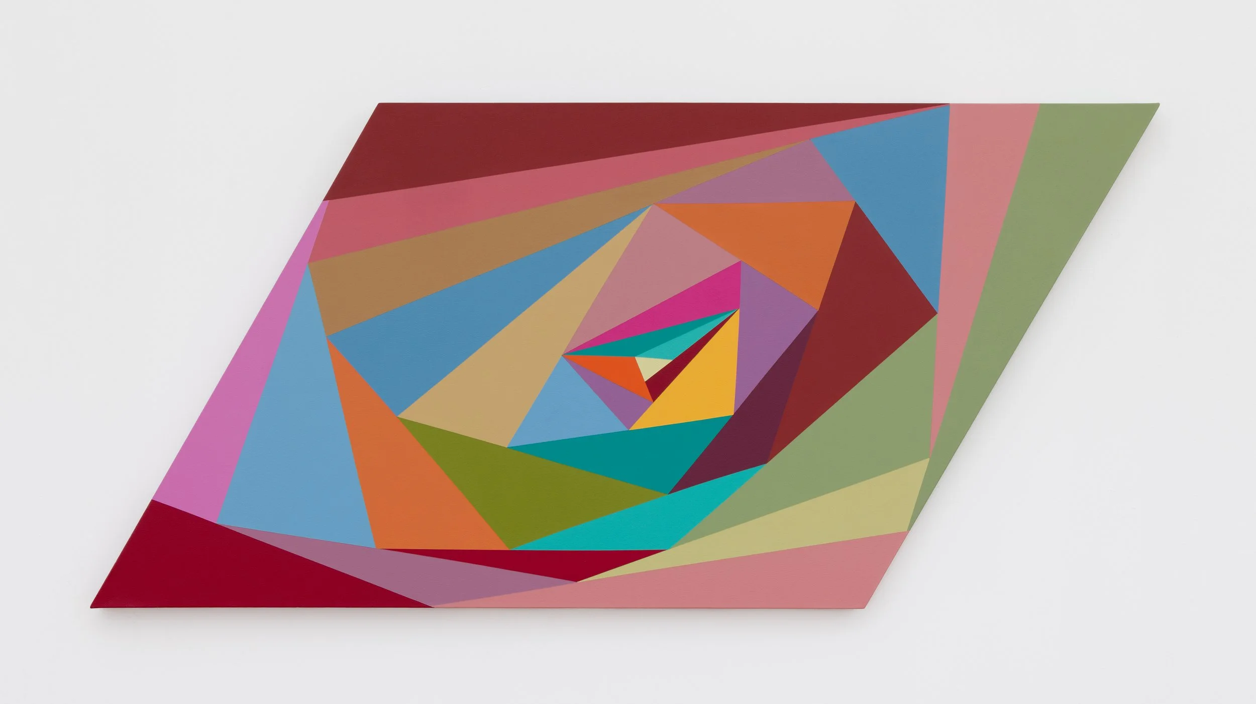 Geometric abstract acrylic painting by Valentina Luna, contemporary Latin American artist