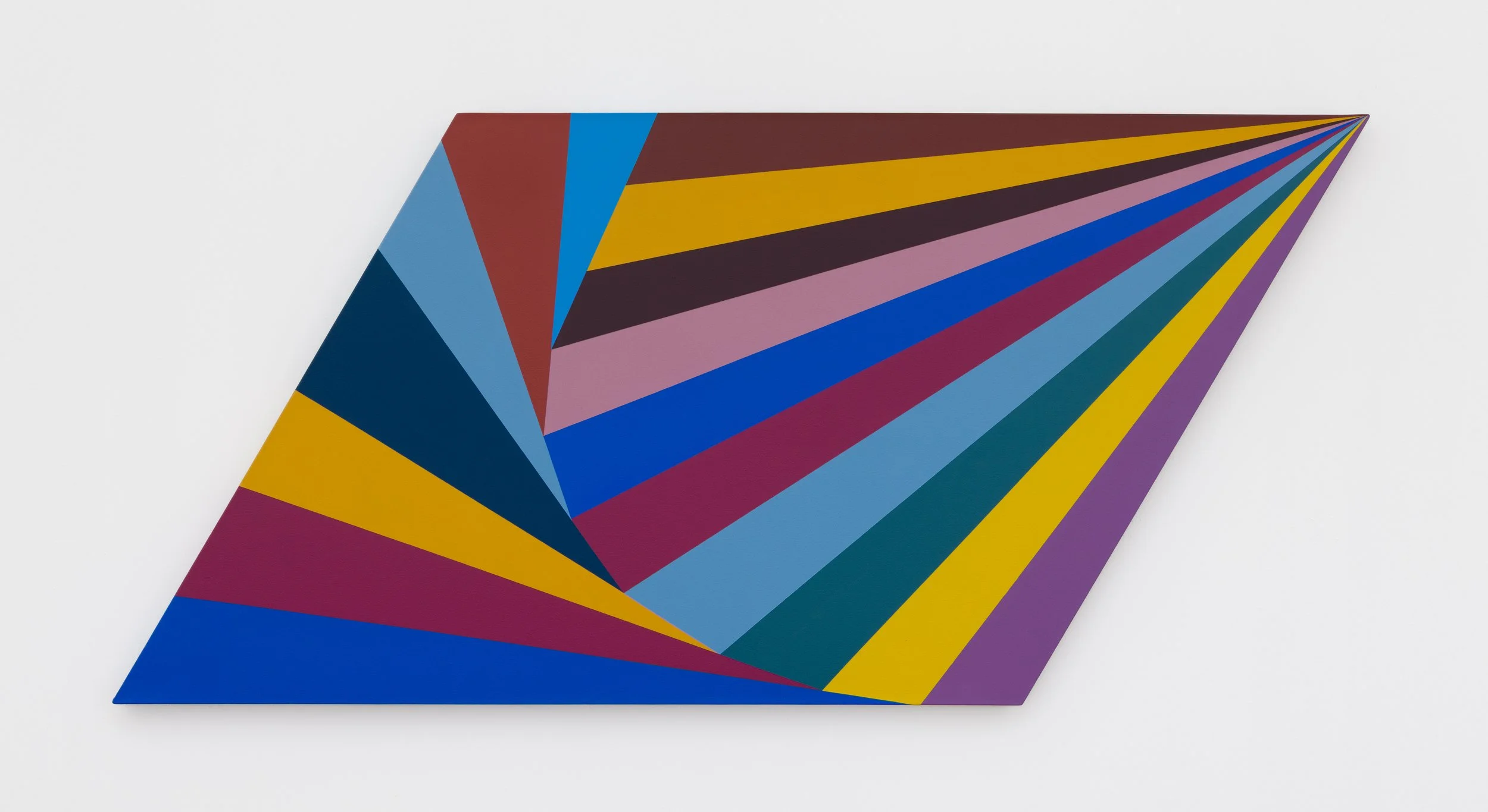 "Geometric abstract oil painting by Valentina Luna, contemporary Latin American artist"