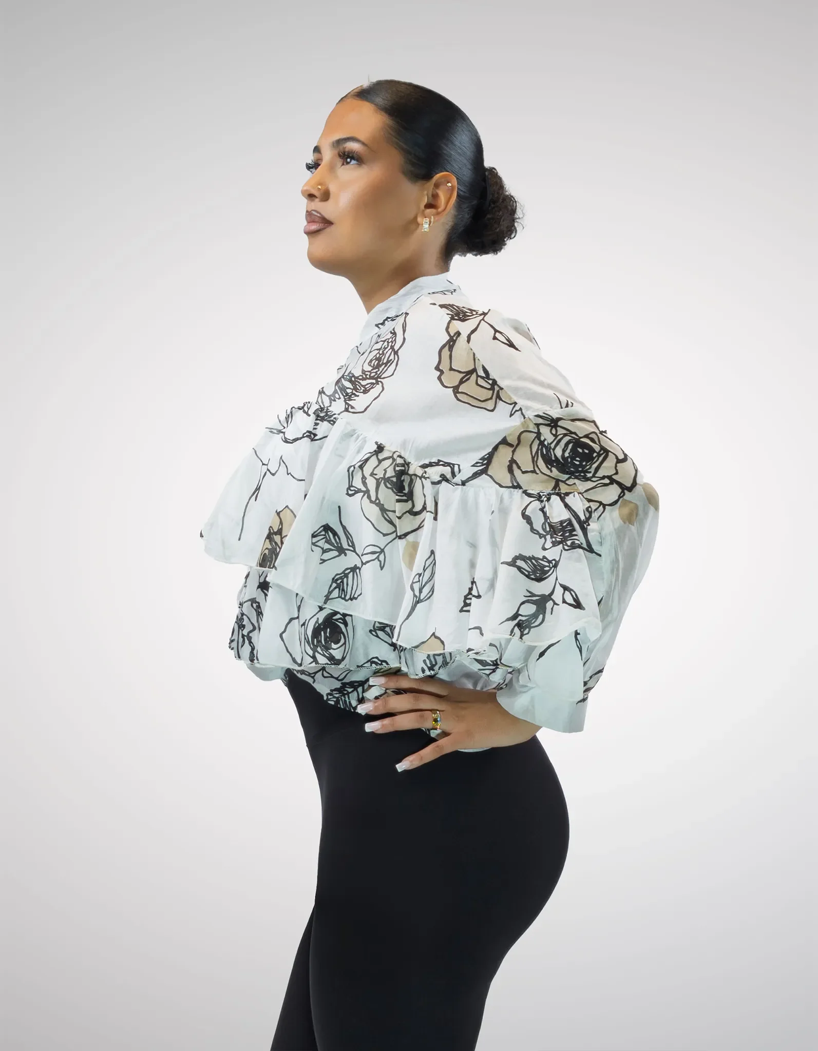 ROSALIA Elegante Rüschenbluse mit Blumenprint