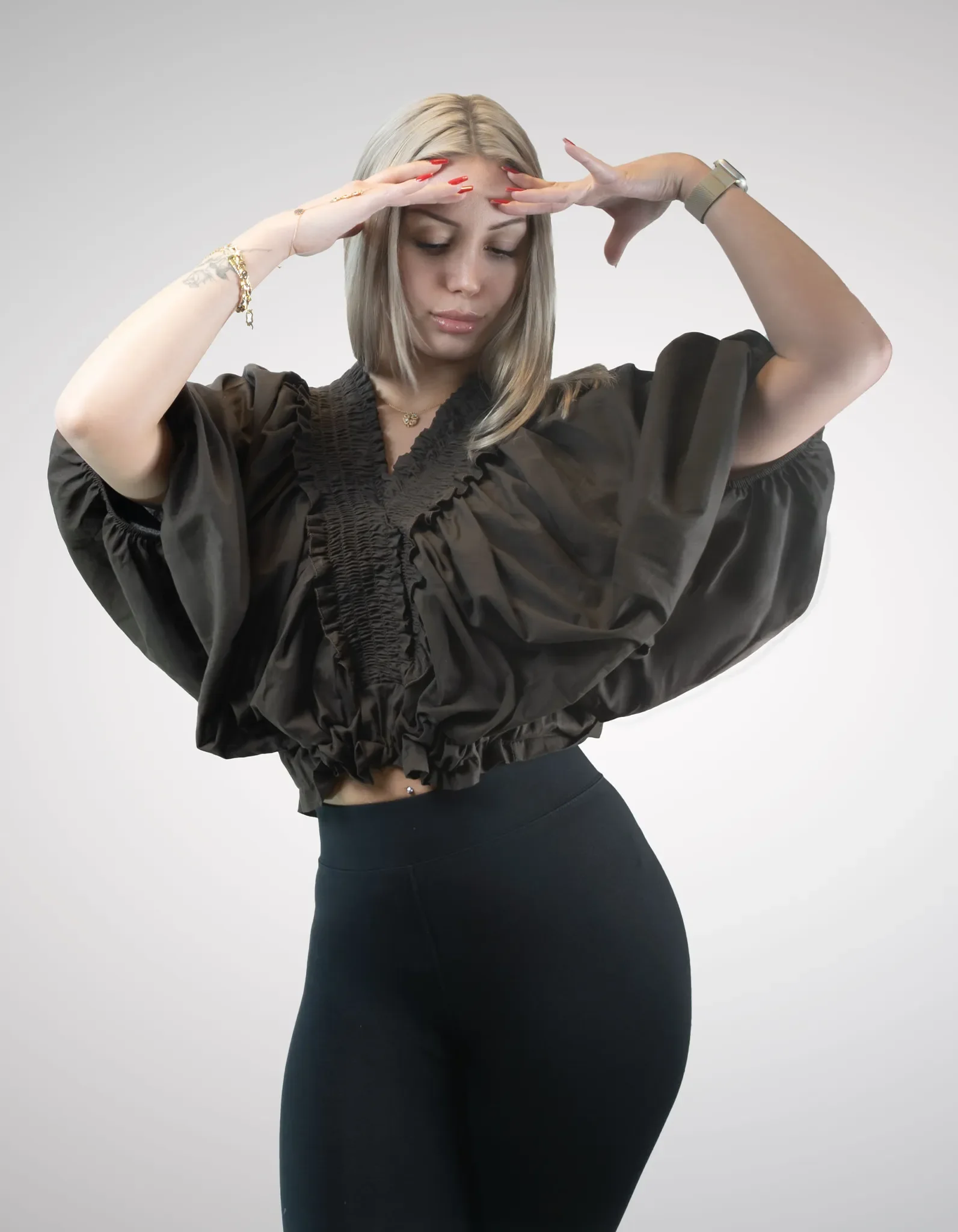FLUX Bluse Oversized & Cropped mit Smock Details