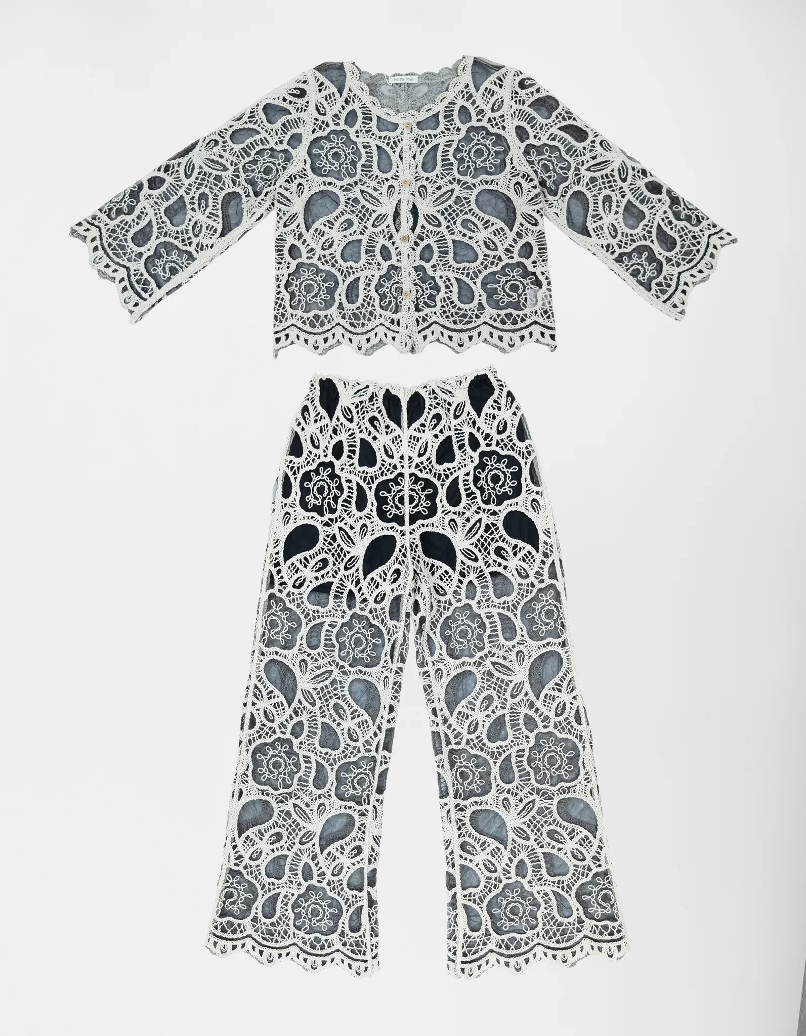 Häkel-Set Creme Schwarz Front.