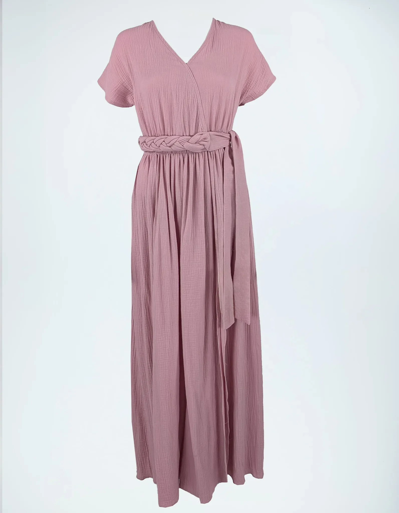 Musselin-Kleid Dusty Rose Front.