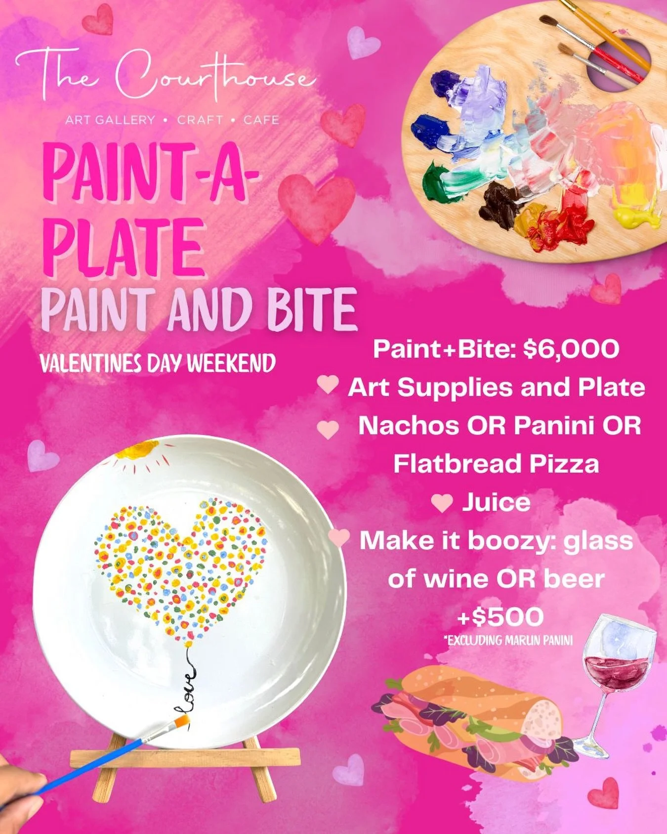 Looking for something different to do this Valentine&rsquo;s weekend? 🎨💗

Join us at Courthouse Gallery &amp; Caf&eacute; for our Paint-a-Plate experience, a cozy, creative way to spend time together and make something meaningful. Whether it&rsquo;