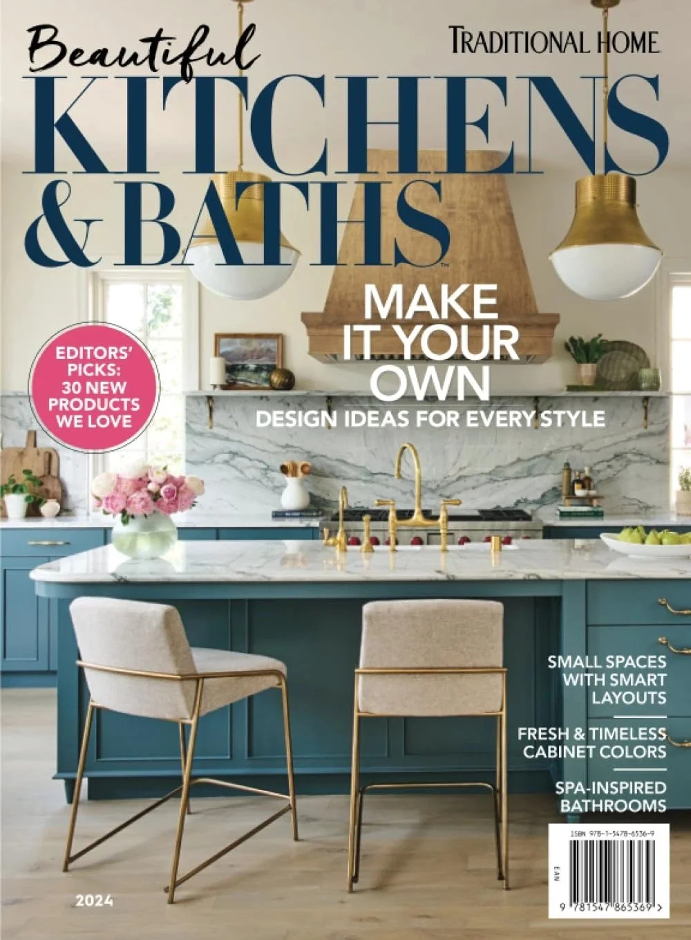 Beautiful Kitchens & Baths, 2024 — Feature
The North Andover Farmhouse kitchen was featured in "Gather Around," Beautiful Kitchens & Baths 2024, a national publication by Traditional Home